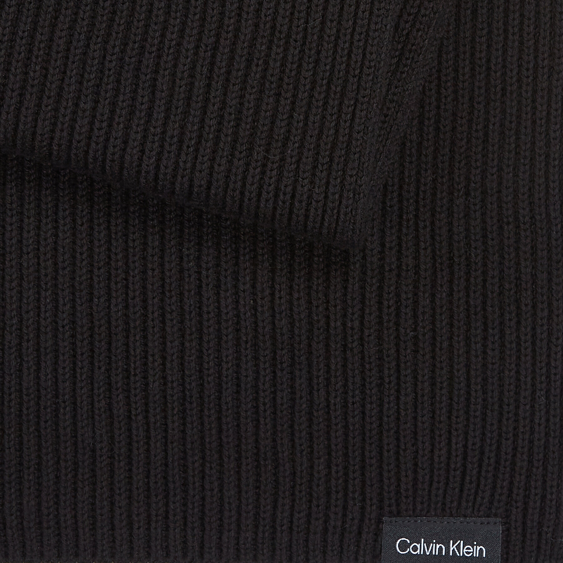 Calvin Klein Fular Classic Cotton Rib Knit Scarf K50K510996 Negru - Pled.ro