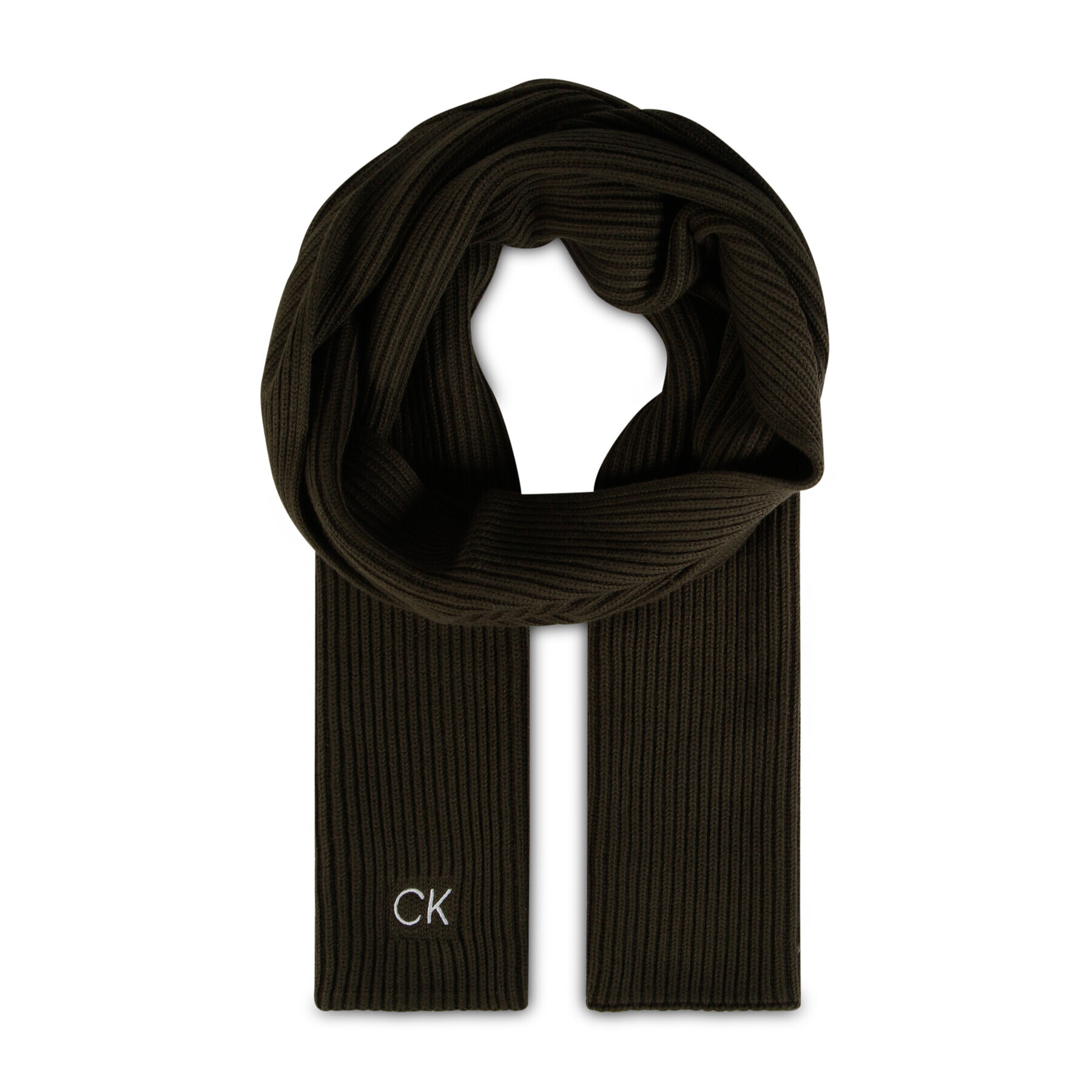 Calvin Klein Fular Classic Cotton Rib Scarf K50K509693 Kaki - Pled.ro