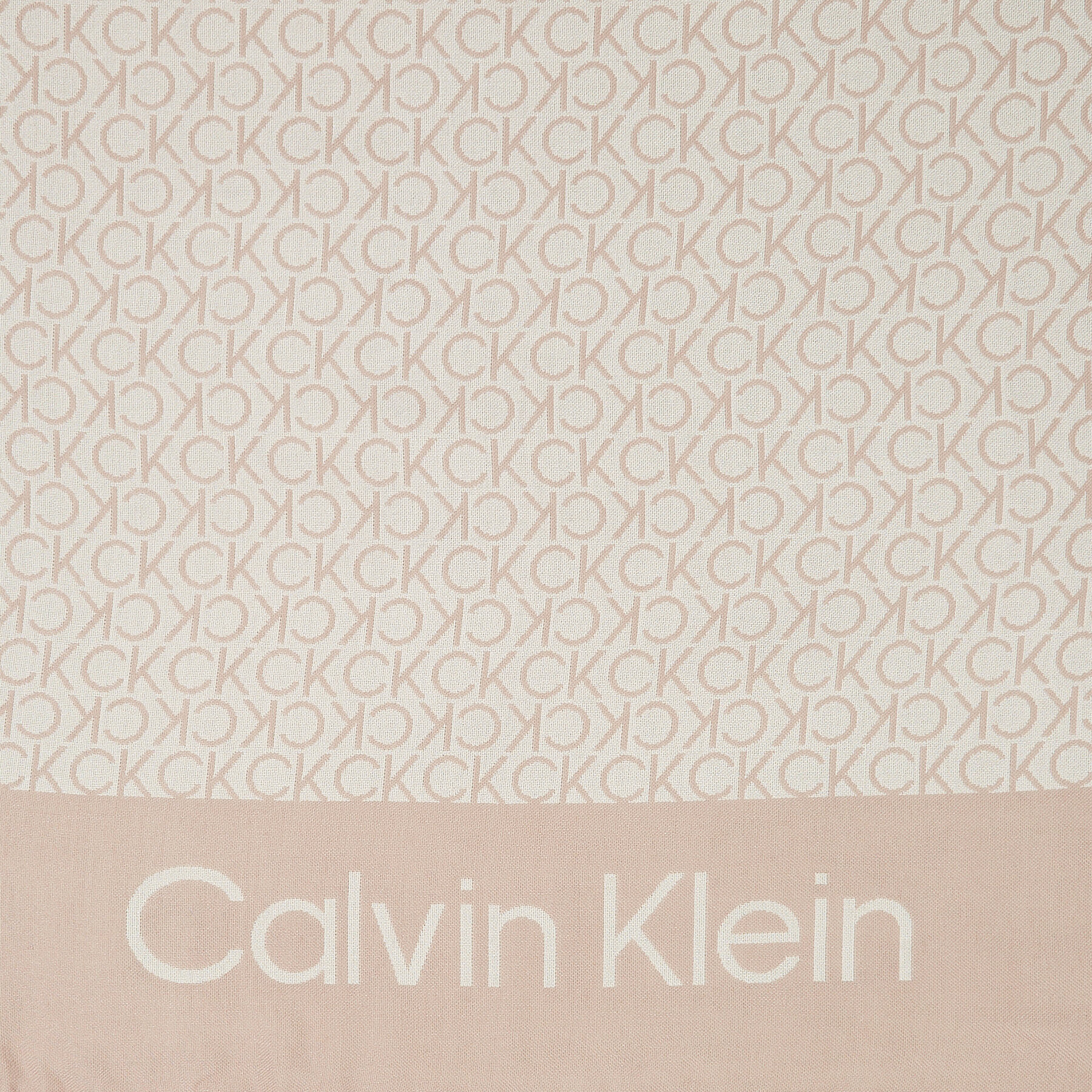 Calvin Klein Fular Fringes Monogram Scarf 100X200 K60K611118 Bej - Pled.ro