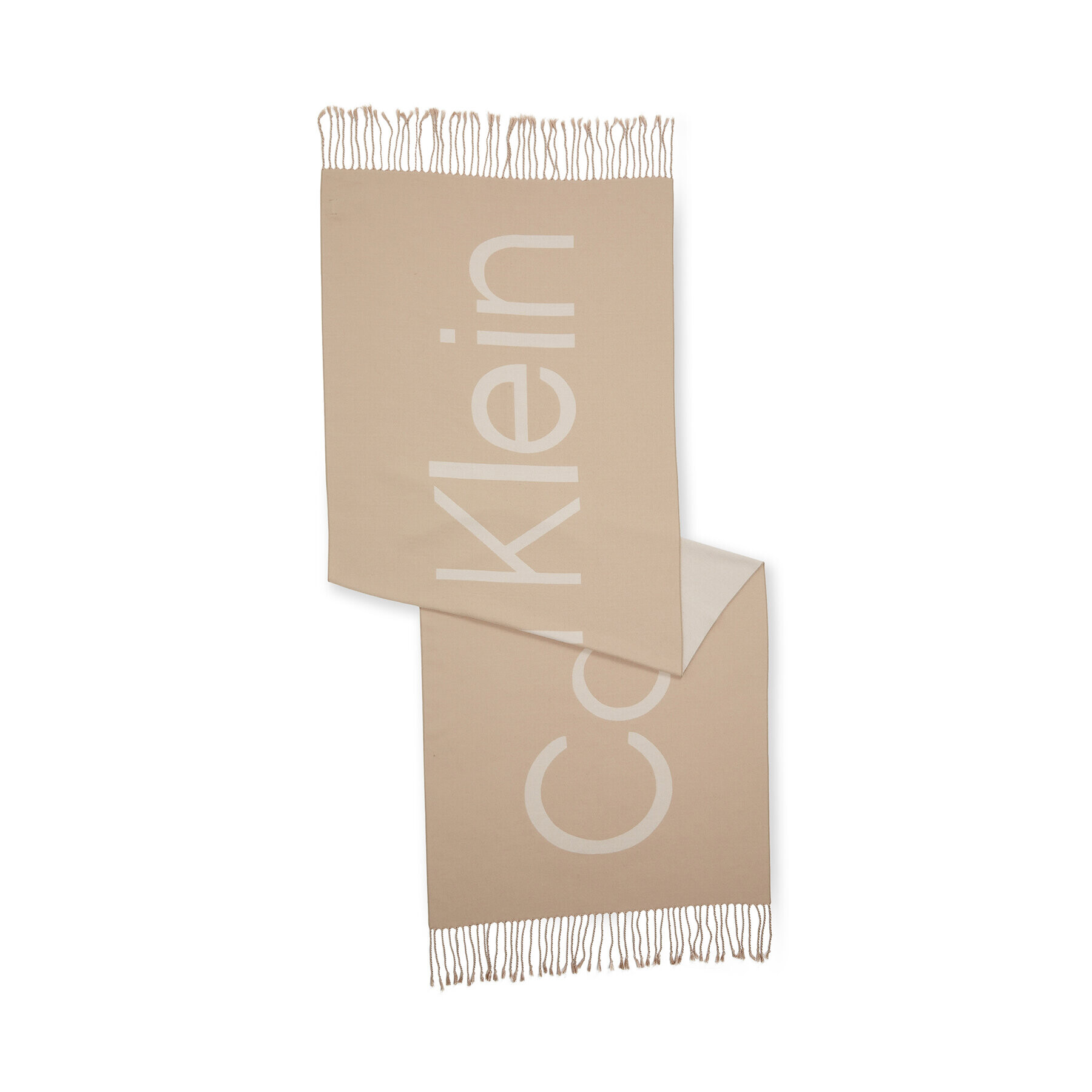 Calvin Klein Fular Fringes Scarf 65X195 K60K607322 Bej - Pled.ro