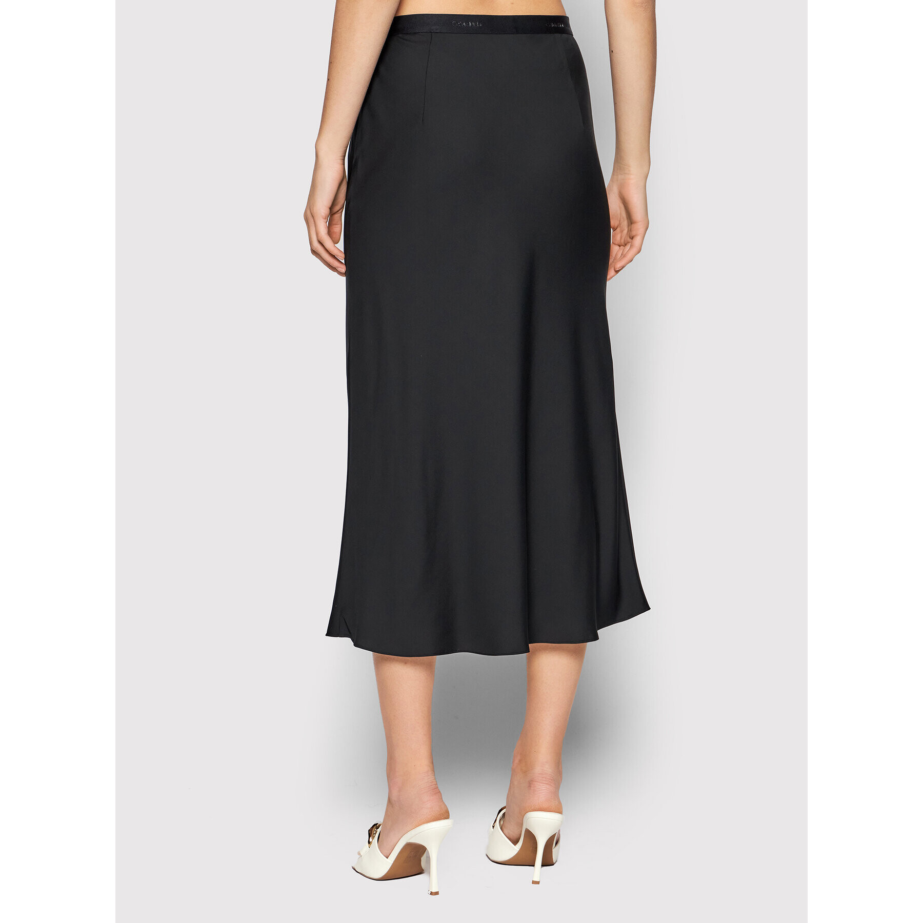 Calvin Klein Fustă midi Bias K20K203514 Negru Regular Fit - Pled.ro