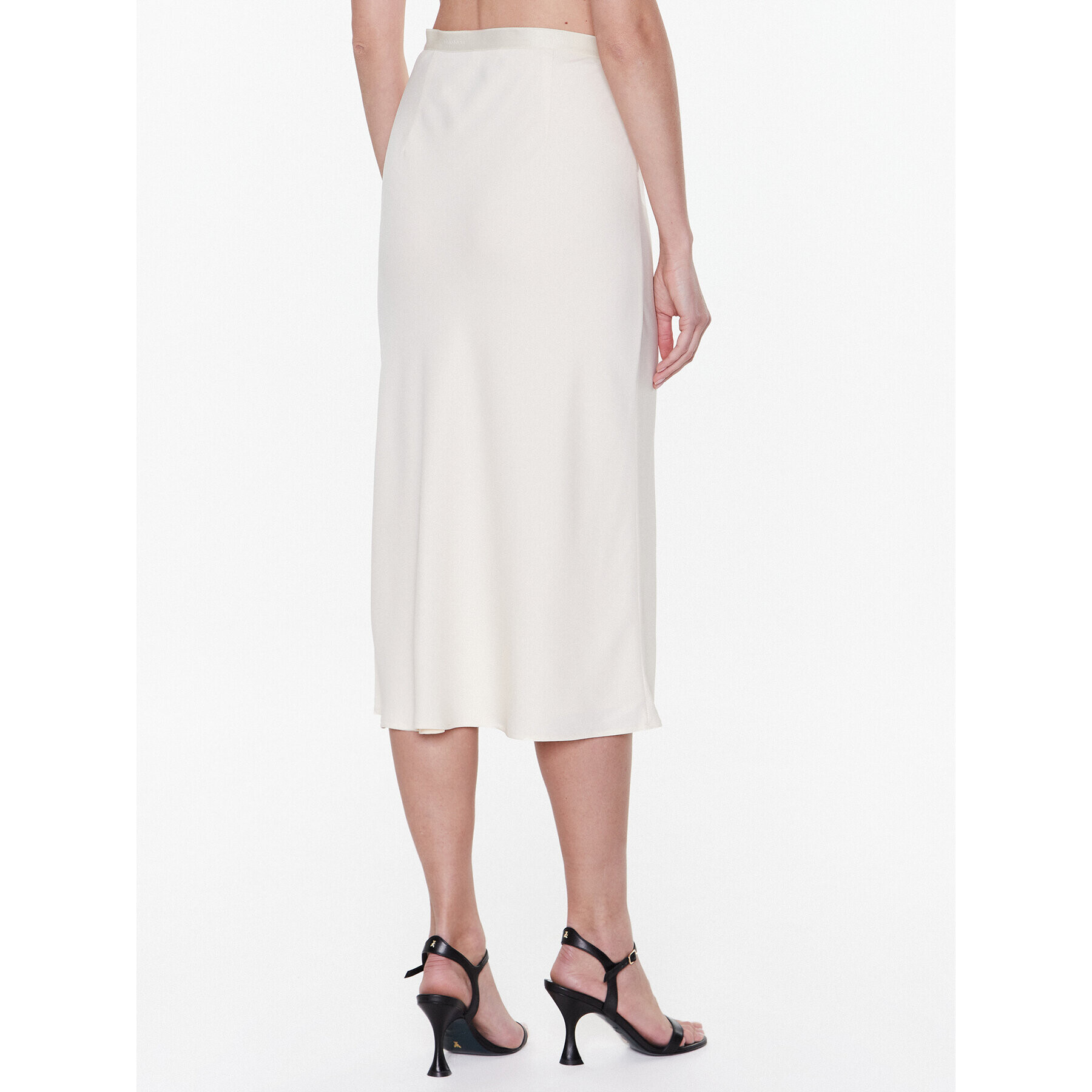 Calvin Klein Fustă midi K20K203514 Écru Regular Fit - Pled.ro