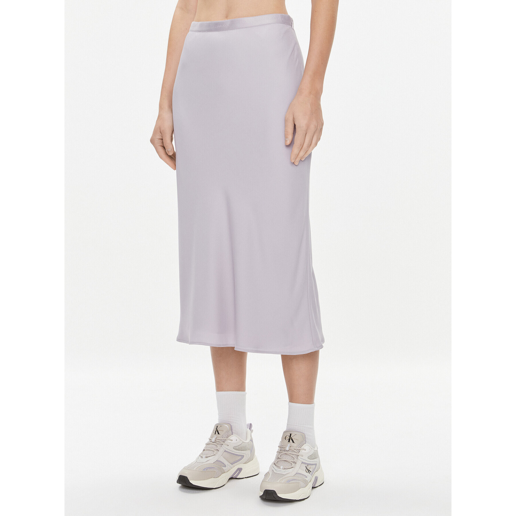 Calvin Klein Fustă midi K20K203514 Violet Regular Fit - Pled.ro