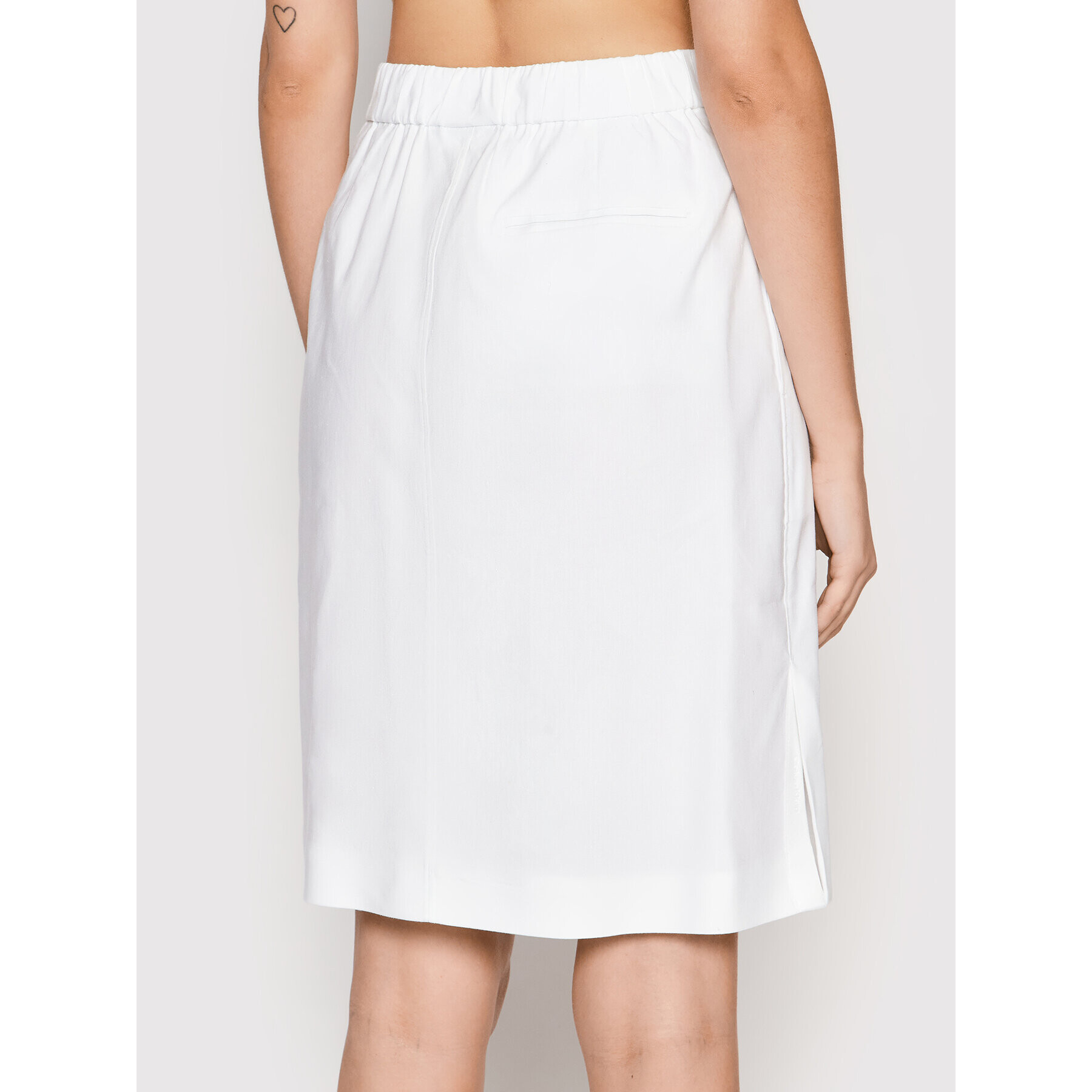 Calvin Klein Fustă trapez Side Split K20K203836 Alb Regular Fit - Pled.ro