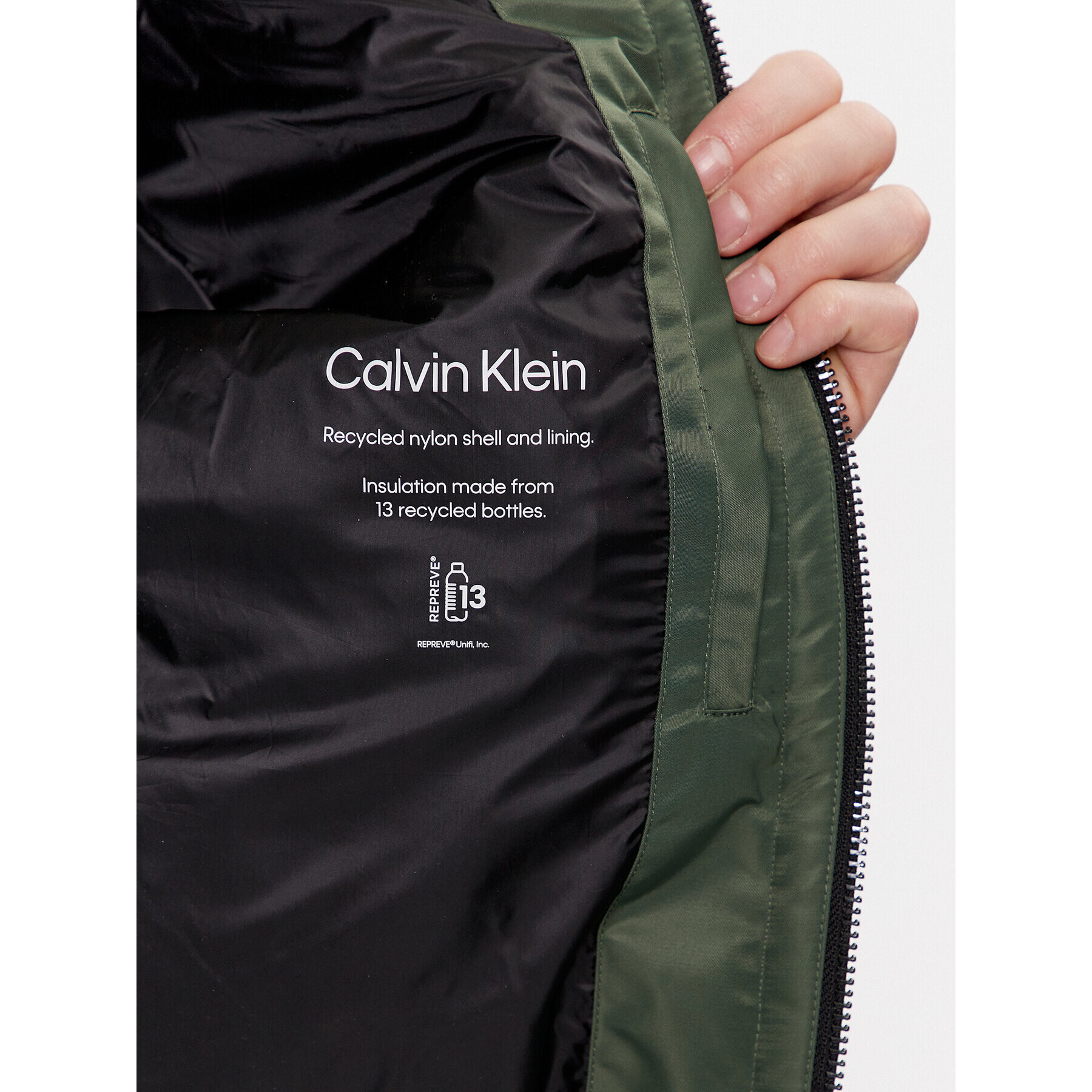 Calvin Klein Geacă bomber Hero K10K109907 Verde Regular Fit - Pled.ro