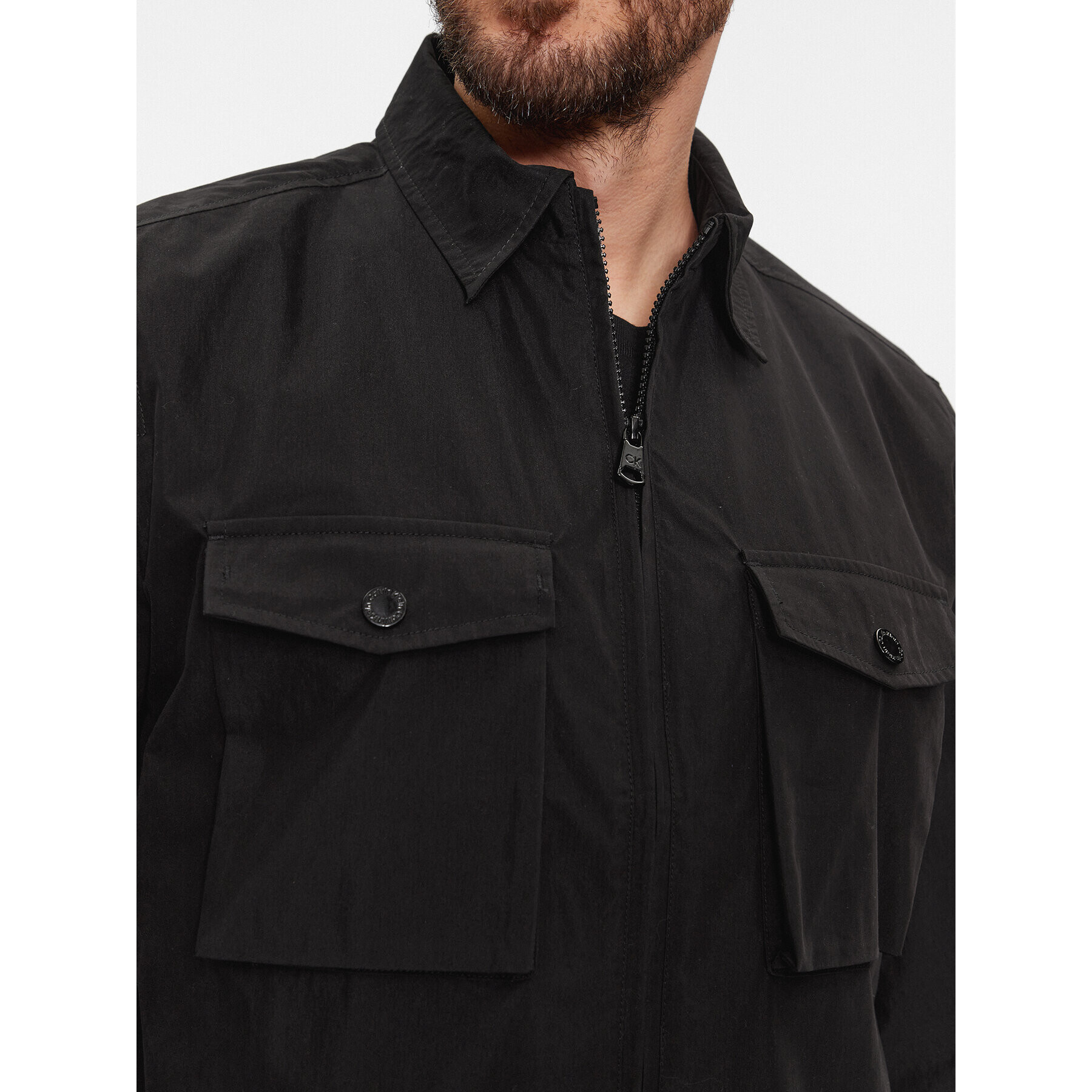 Calvin Klein Geacă Recycled Light Shirt Jacket K10K107136 Negru Regular Fit - Pled.ro