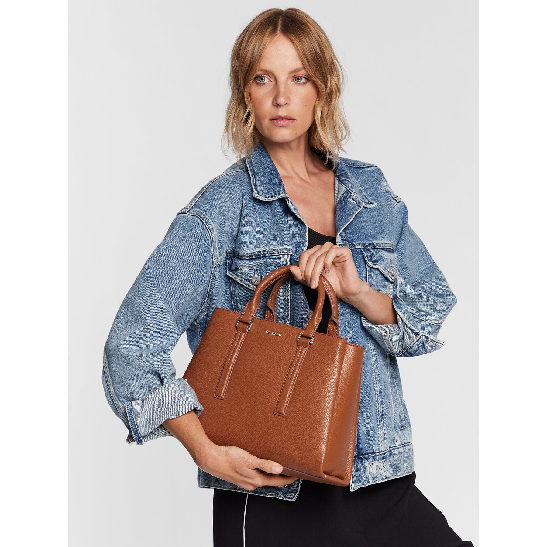 Calvin Klein Geantă Ck Elevated Tote Md K60K610170 Maro - Pled.ro