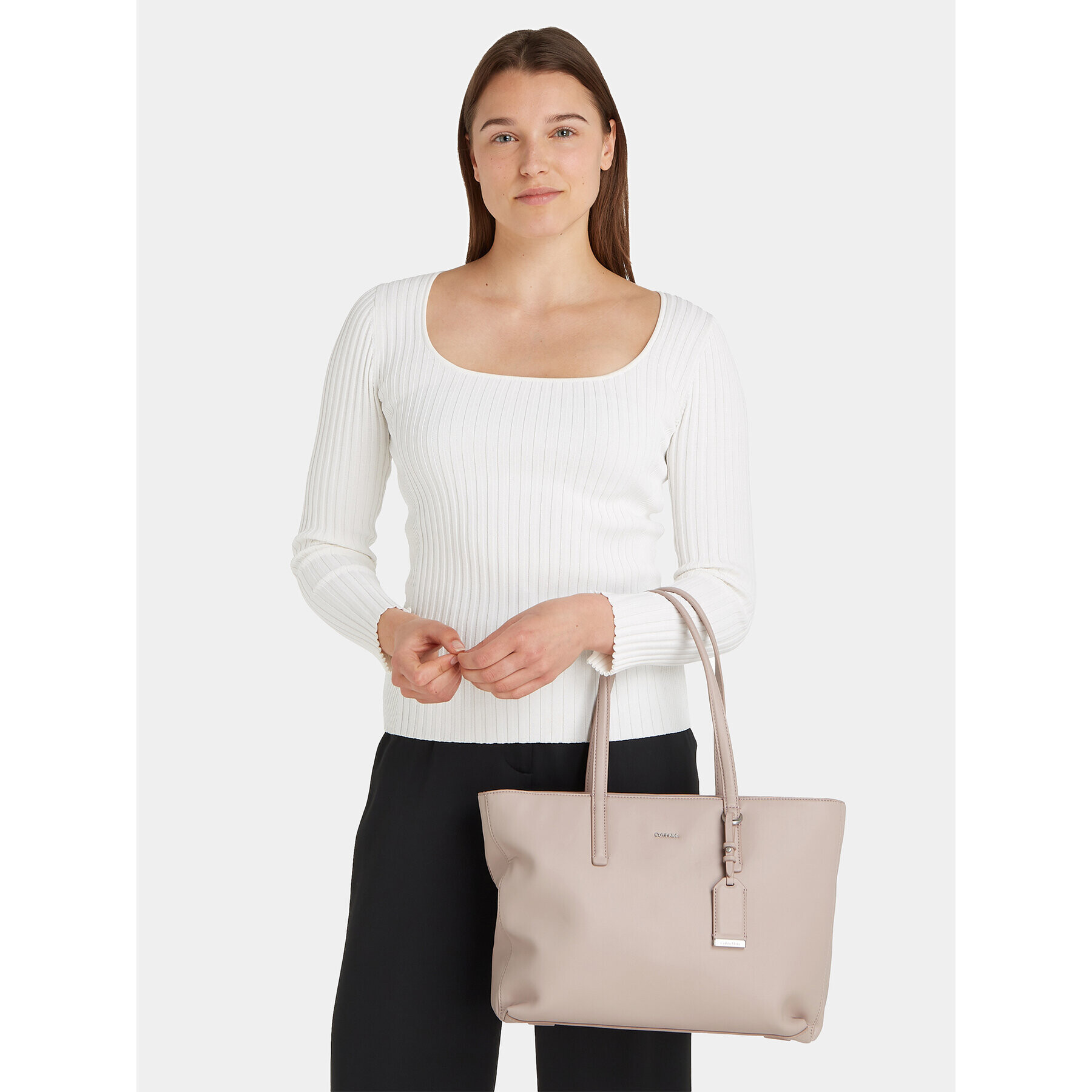 Calvin Klein Geantă Ck Must Shopper Md K60K610736 Gri - Pled.ro