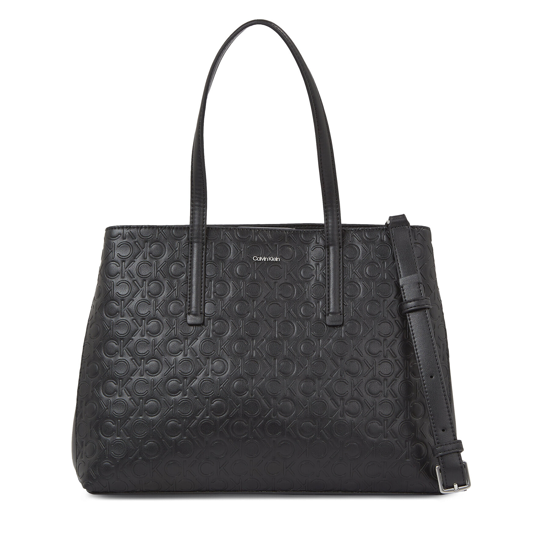 Calvin Klein Geantă Ck Must Tote Md-Emb Mono K60K611276 Negru - Pled.ro