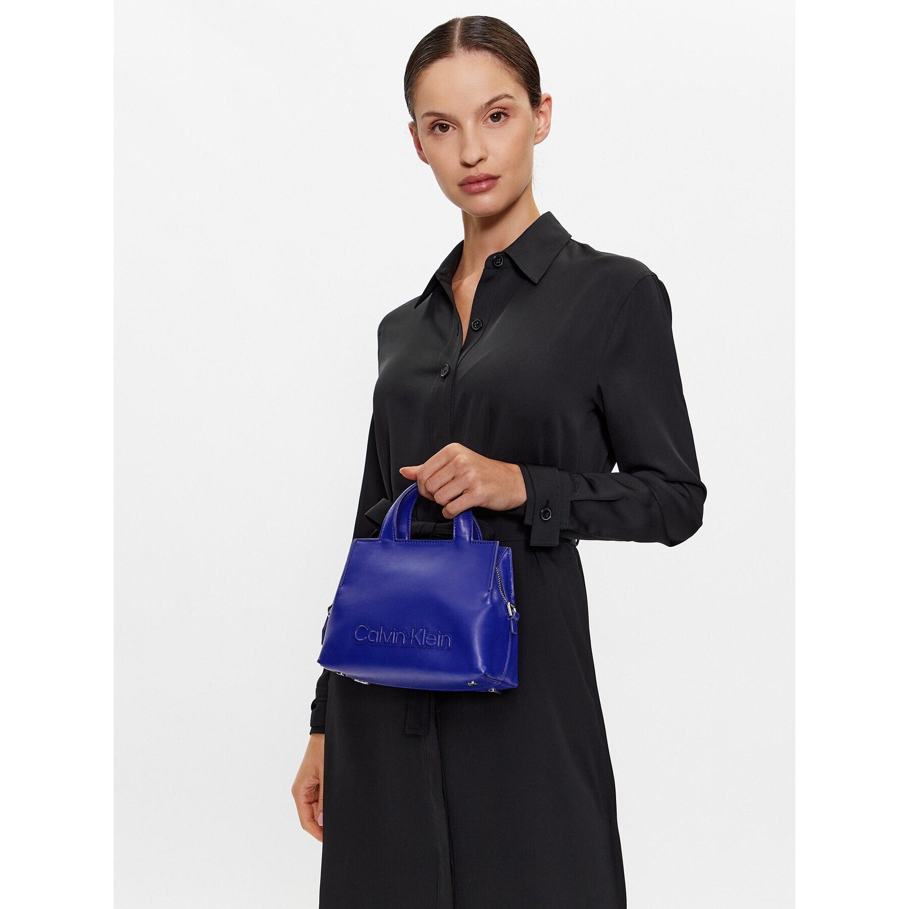 Calvin Klein Geantă Ck Neat Tote Sm K60K610443 Bleumarin - Pled.ro