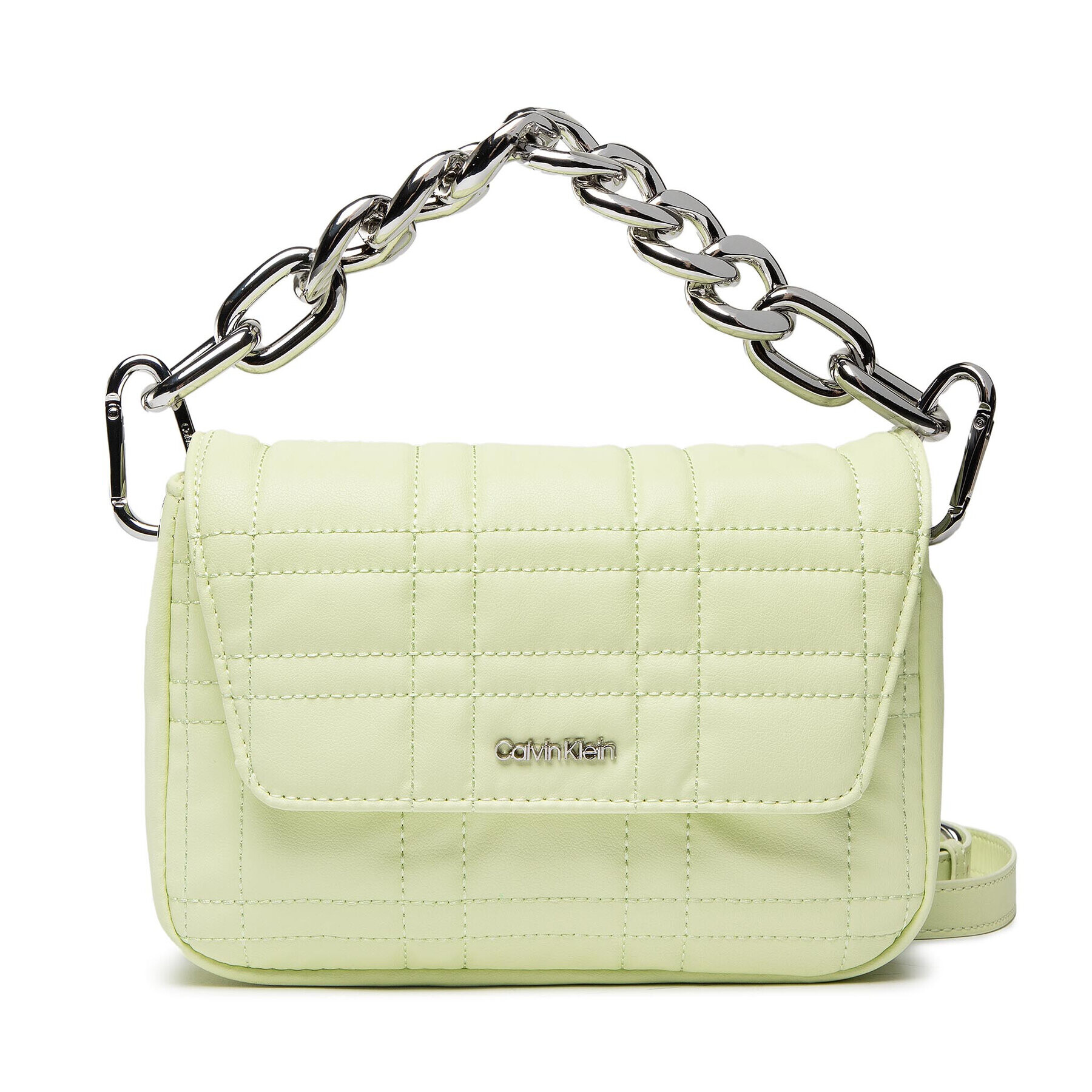 Calvin Klein Geantă Ck Tote Shoulder Bag Sm W/Chain K60K609694 Verde - Pled.ro