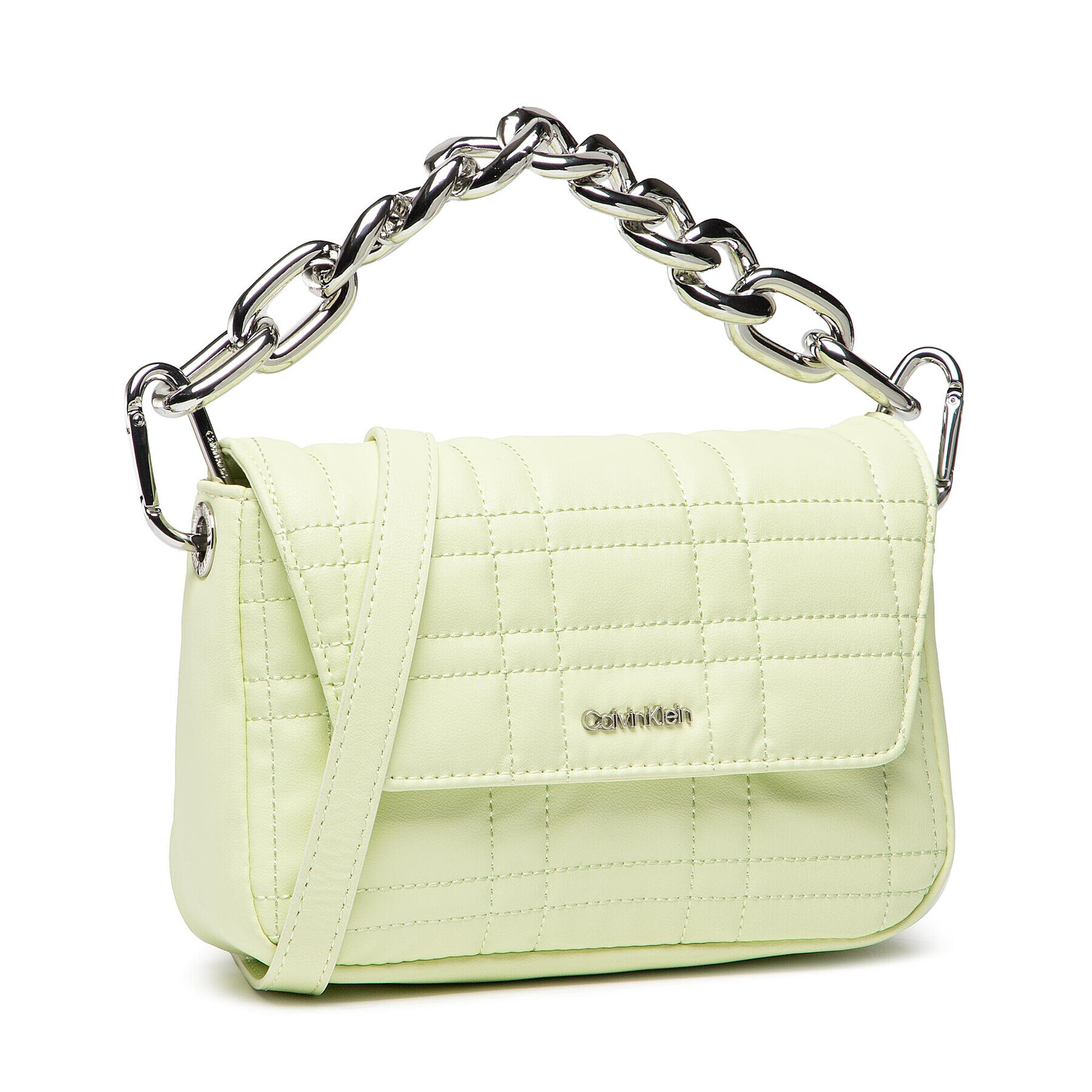 Calvin Klein Geantă Ck Tote Shoulder Bag Sm W/Chain K60K609694 Verde - Pled.ro