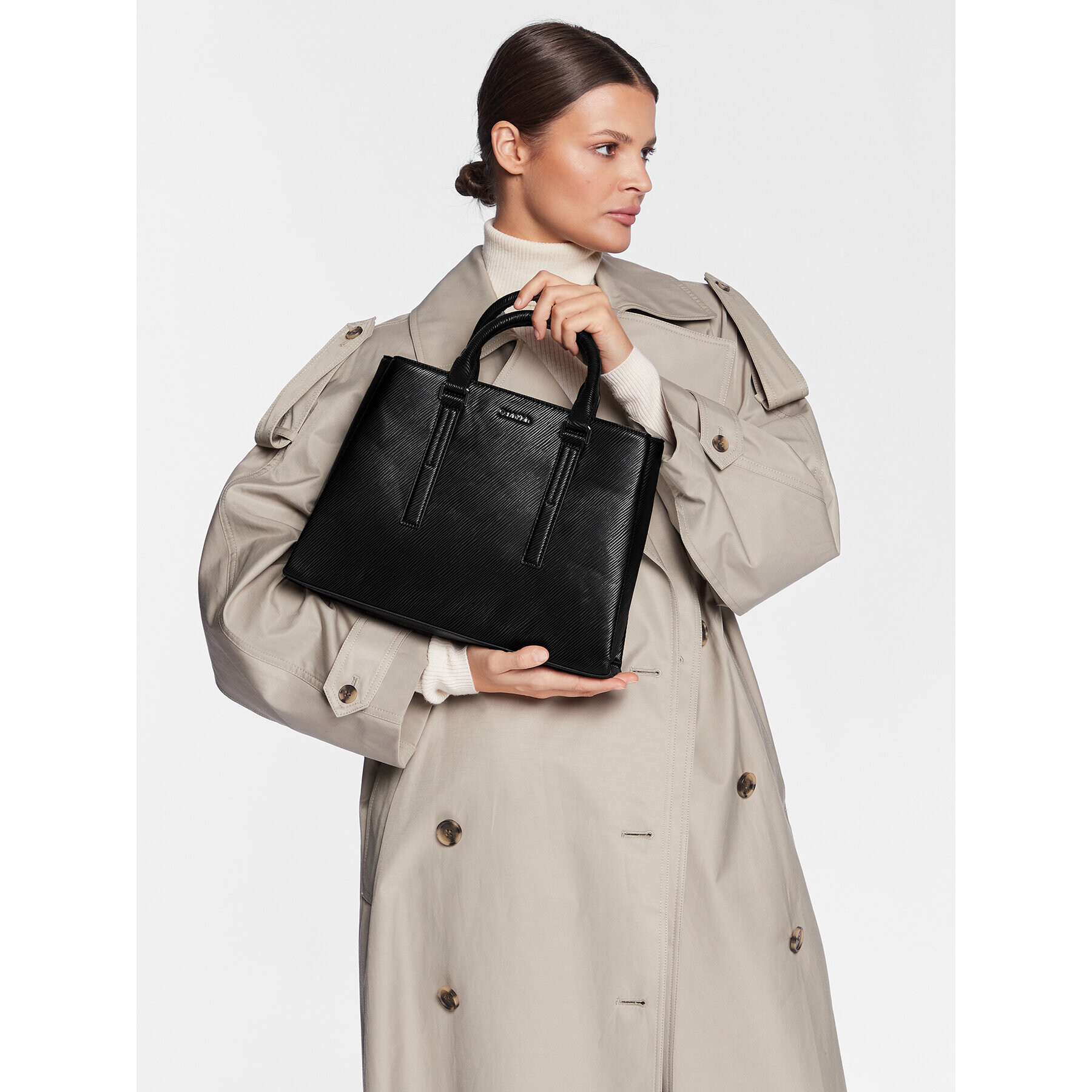 Calvin Klein Geantă Elevated Tote Md Saffiano K60K610195 Negru - Pled.ro