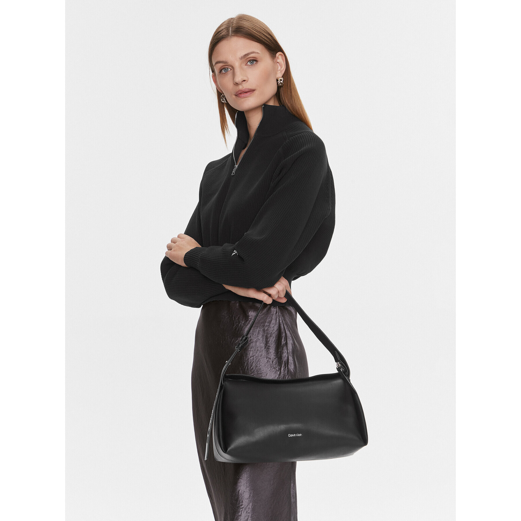 Calvin Klein Geantă Gracie Shoulder Bag K60K611341 Negru - Pled.ro