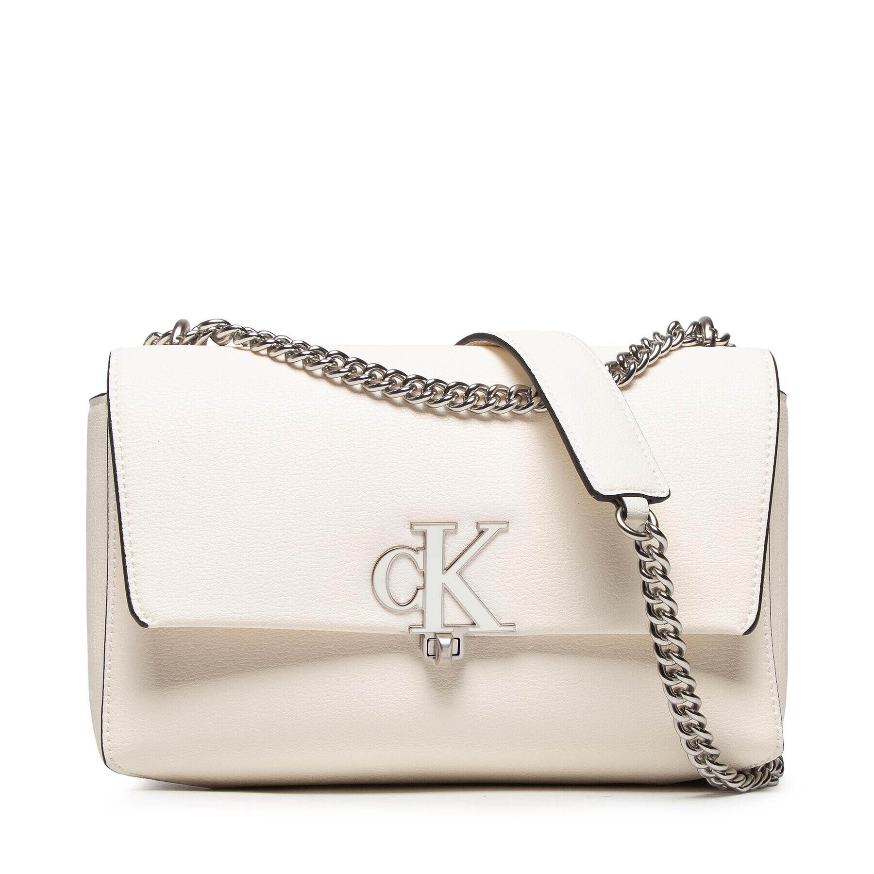 Calvin Klein Geantă Minimal Monogram Ew Flap Cony K60K609291 Alb - Pled.ro