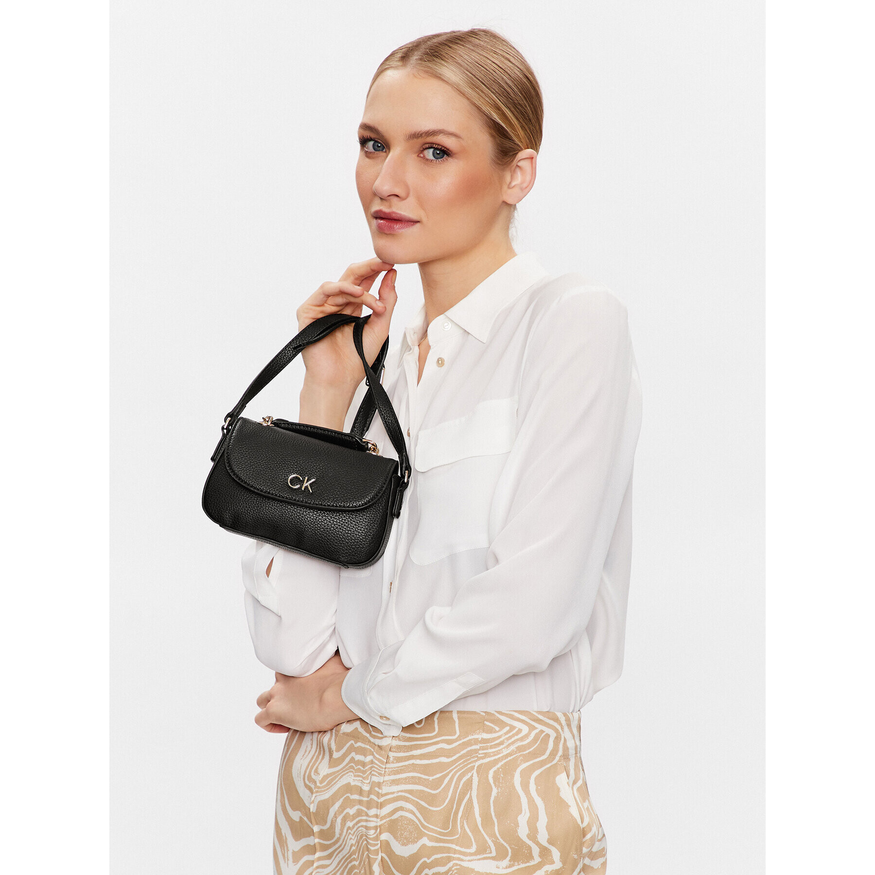 Calvin Klein Geantă Re-Lock Crossbody W/Flap Pbl K60K610197 Negru - Pled.ro