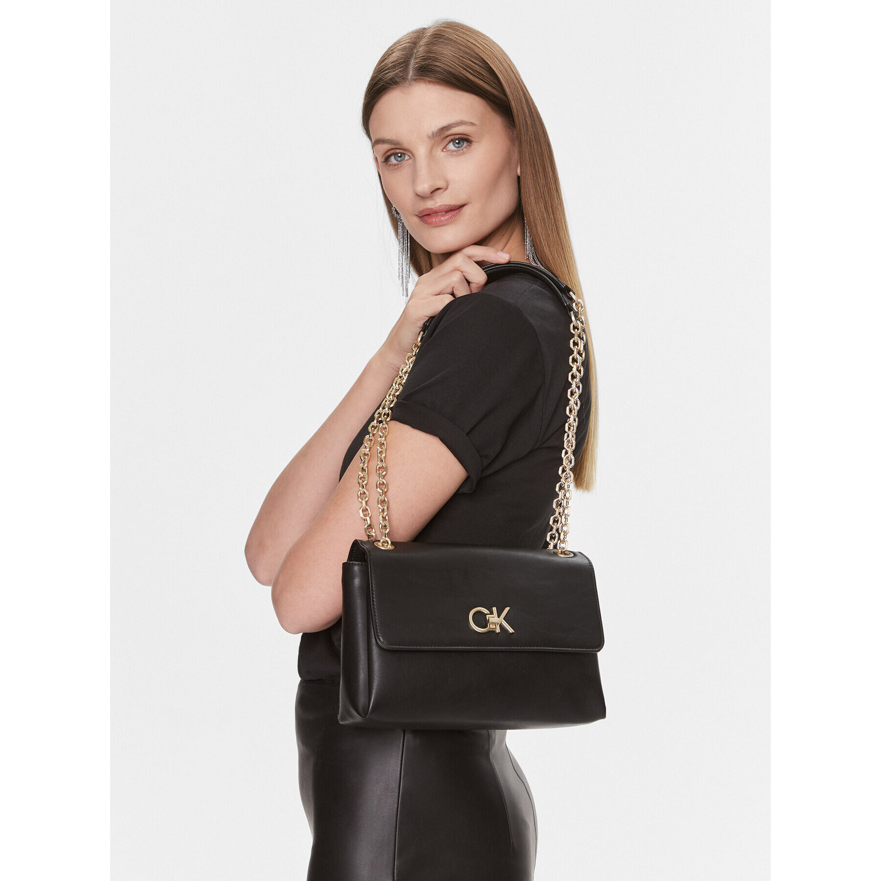 Calvin Klein Geantă Re-Lock Ew Conv Crossbody K60K611084 Negru - Pled.ro