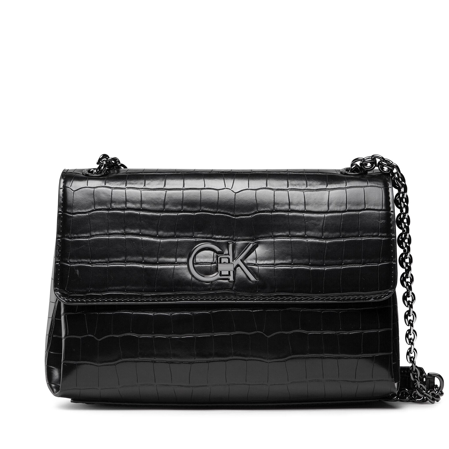 Calvin Klein Geantă Re-Lock Ew Conv Xbody Croc Pu K60K608877 Negru - Pled.ro