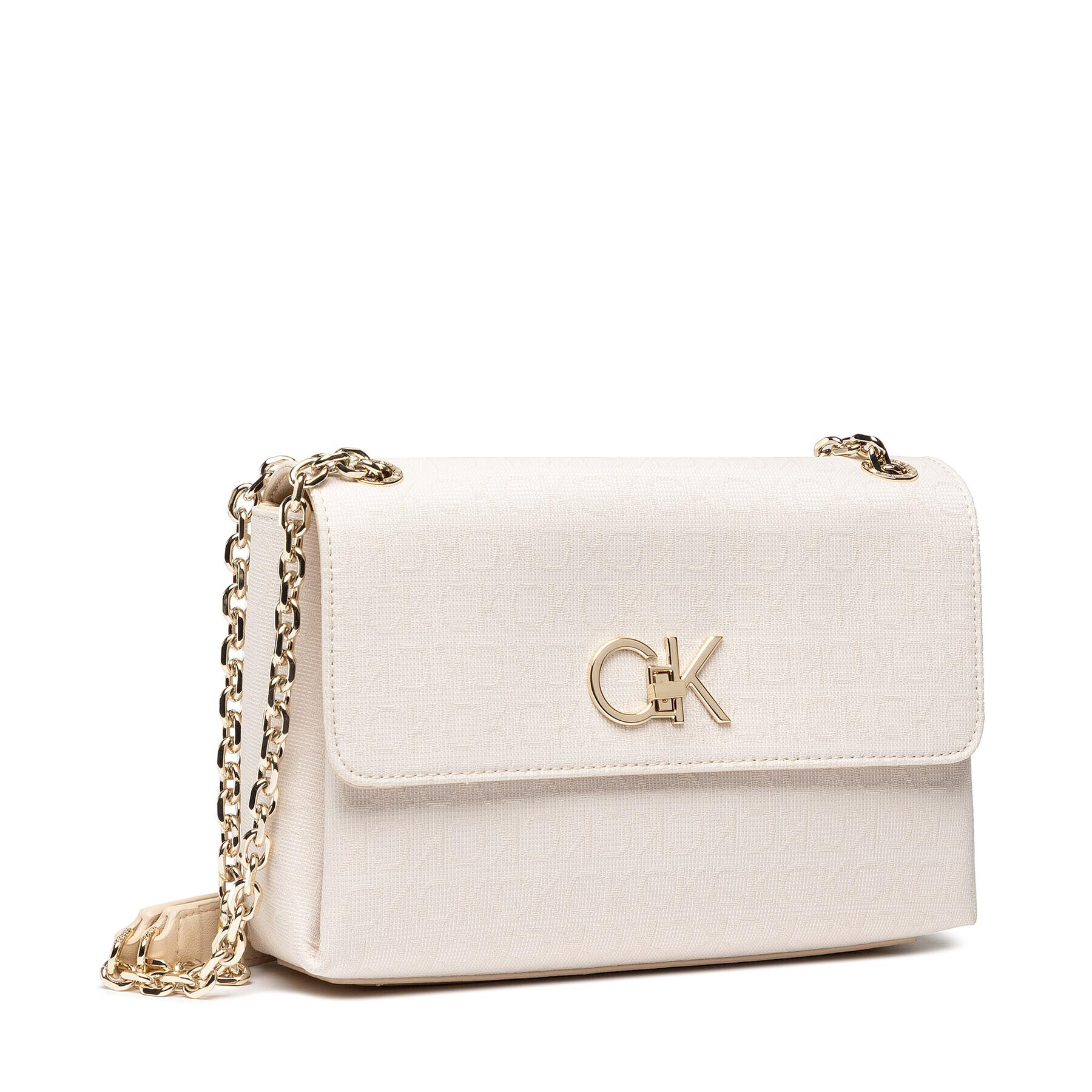 Calvin Klein Geantă Re-Lock Ew Cony Xbody Jacquard K60K609690 Bej - Pled.ro