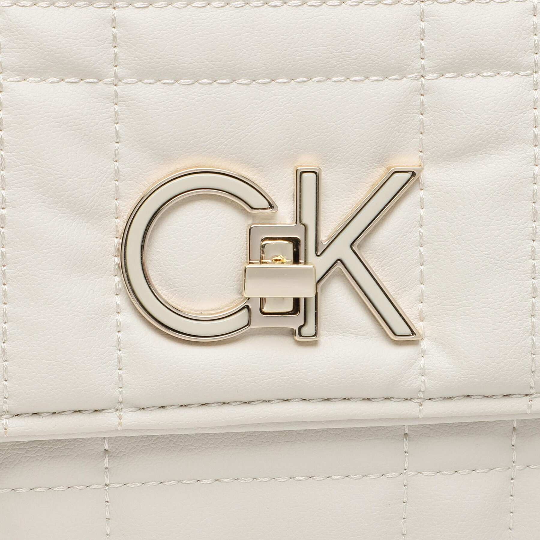 Calvin Klein Geantă Re-Lock Quilt Shoulder Bag Lg K60K609884 Bej - Pled.ro