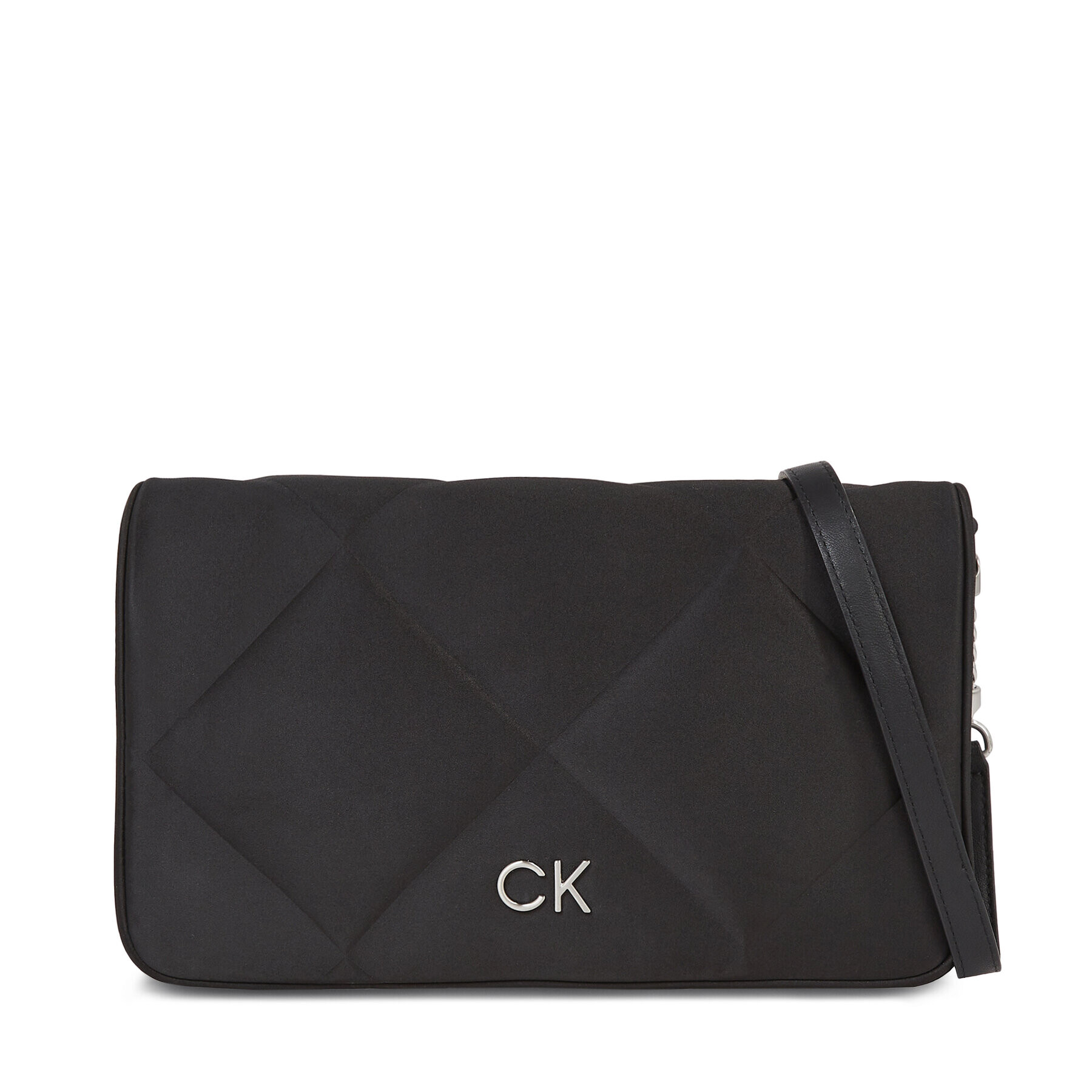 Calvin Klein Geantă Re-Lock Quilt Shoulder Bag-Satin K60K611300 Negru - Pled.ro