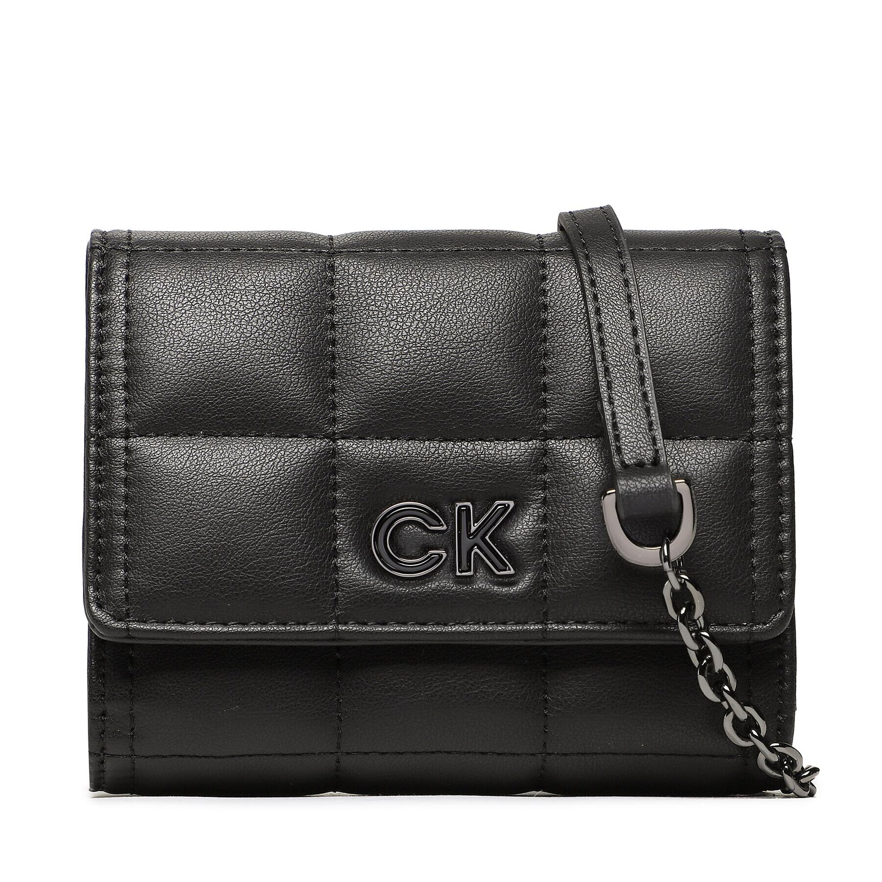 Calvin Klein Geantă Re-Lock Quilt Trifold Md W/Strap K60K610476 Negru - Pled.ro