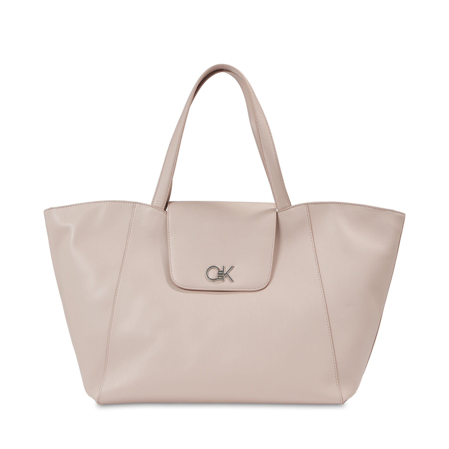 Calvin Klein Geantă Re-Lock Shopper W/Flap K60K611052 Gri - Pled.ro