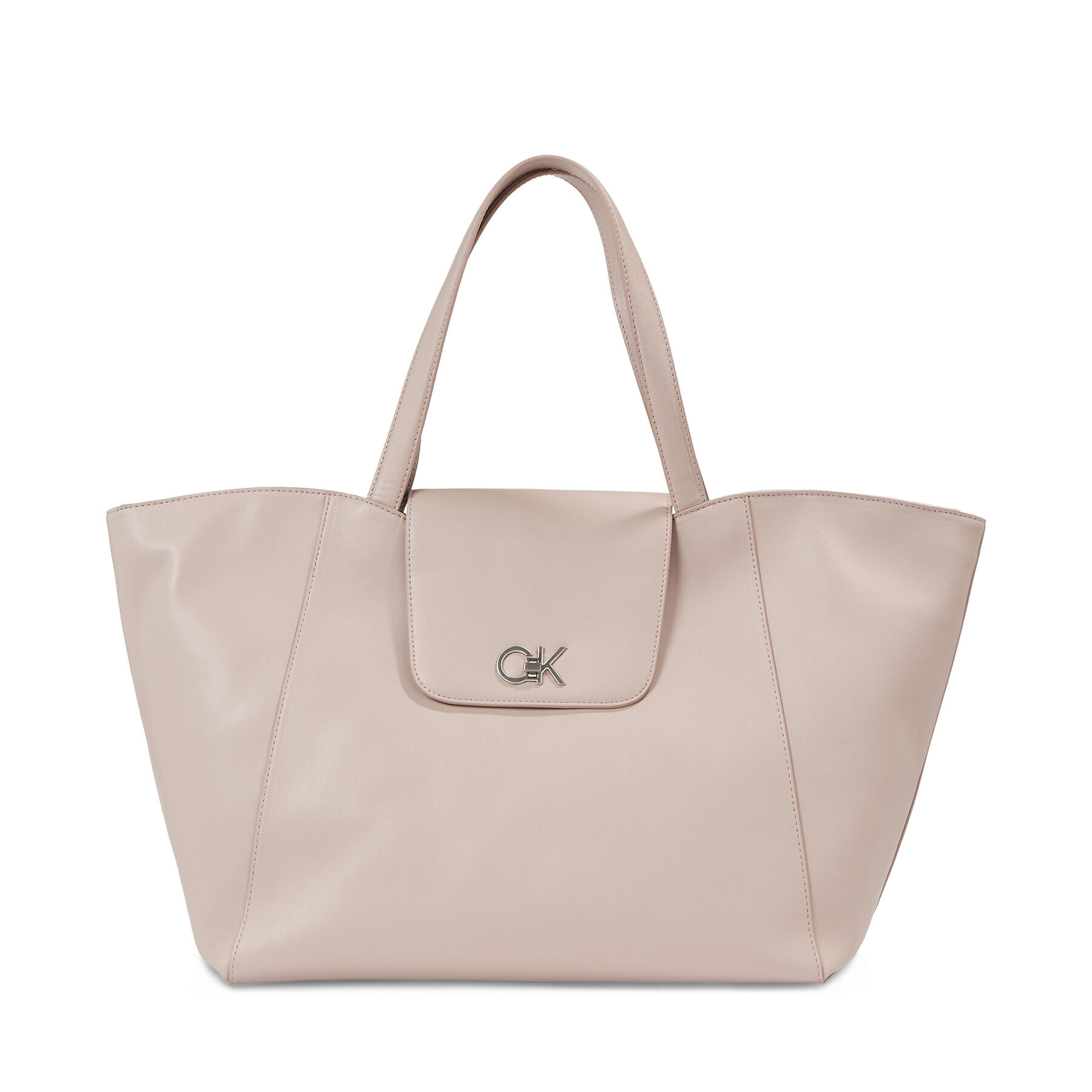 Calvin Klein Geantă Re-Lock Shopper W/Flap K60K611052 Gri - Pled.ro