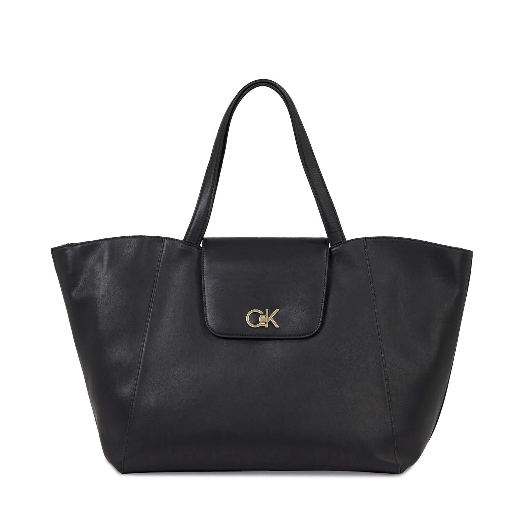 Calvin Klein Geantă Re-Lock Shopper W/Flap K60K611052 Negru - Pled.ro