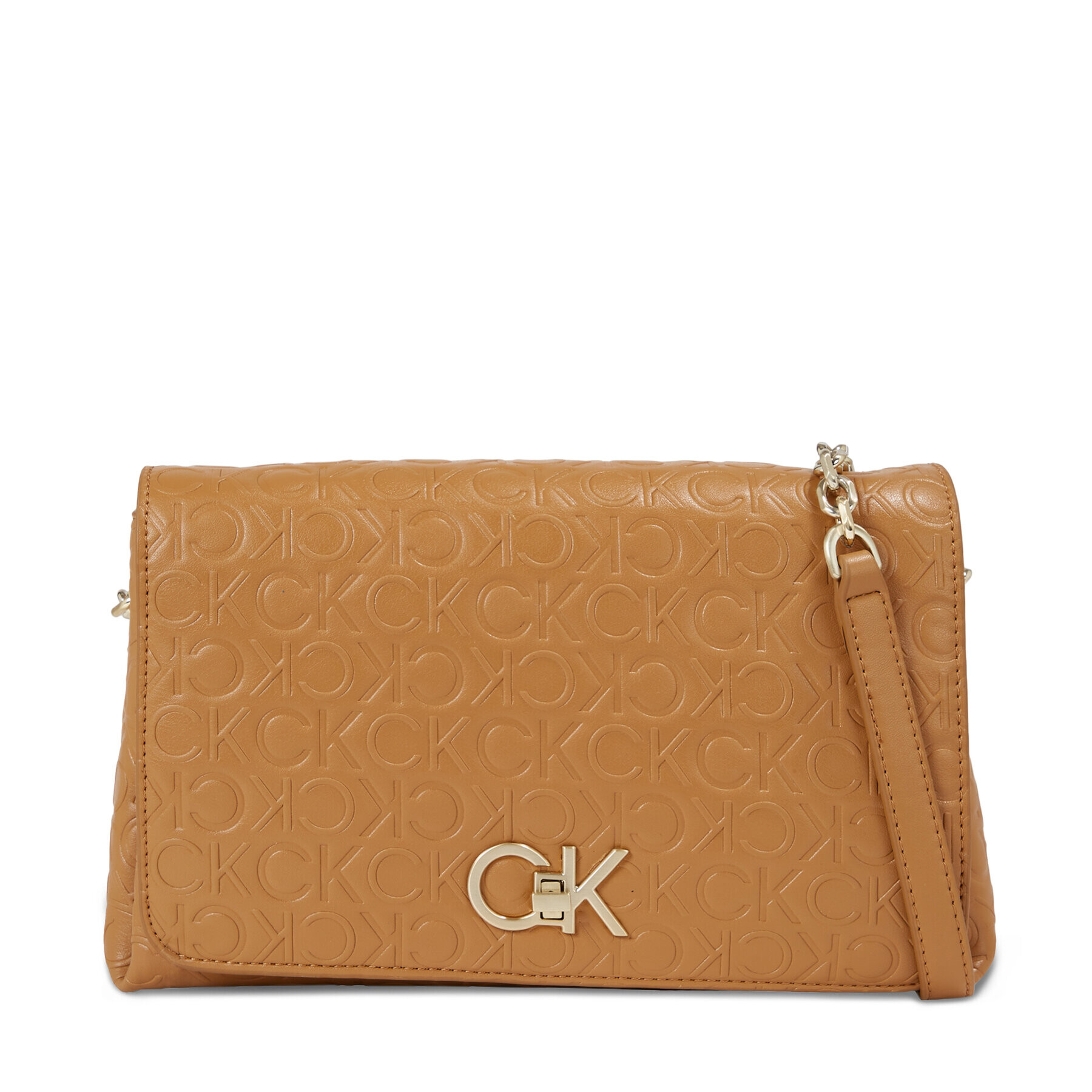 Calvin Klein Geantă Re-Lock Shoulder Bag Md - Emb K60K611061 Maro - Pled.ro