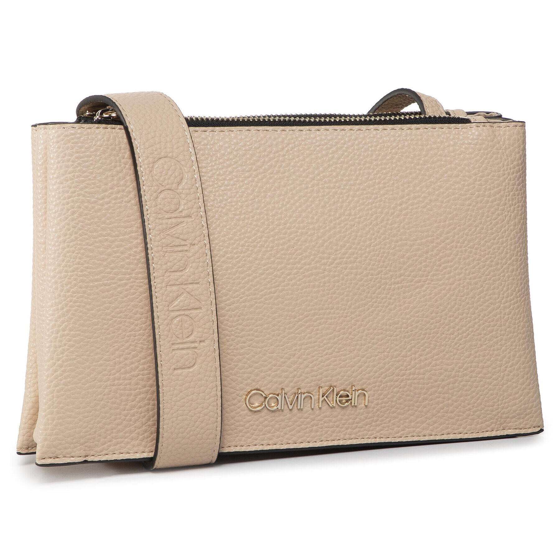 Calvin Klein Geantă Sided Trio Crossbody K60K606266 Bej - Pled.ro