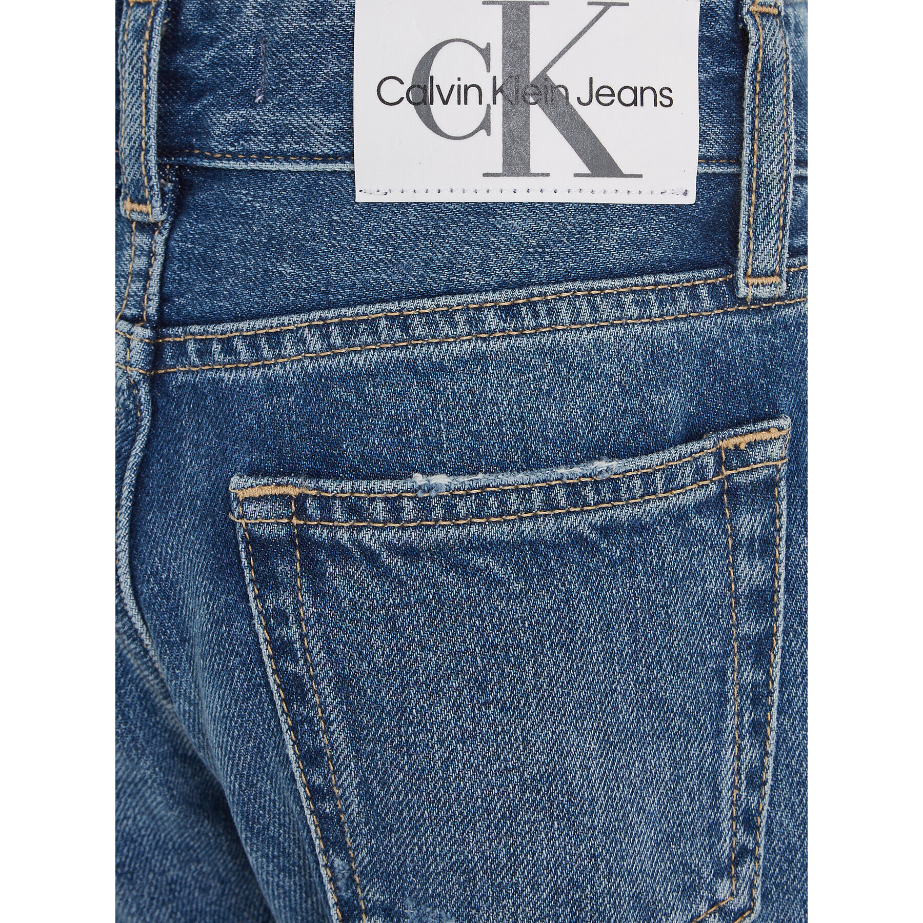 Calvin Klein Jeans Blugi Dad IB0IB01786 Albastru Tapered Fit - Pled.ro