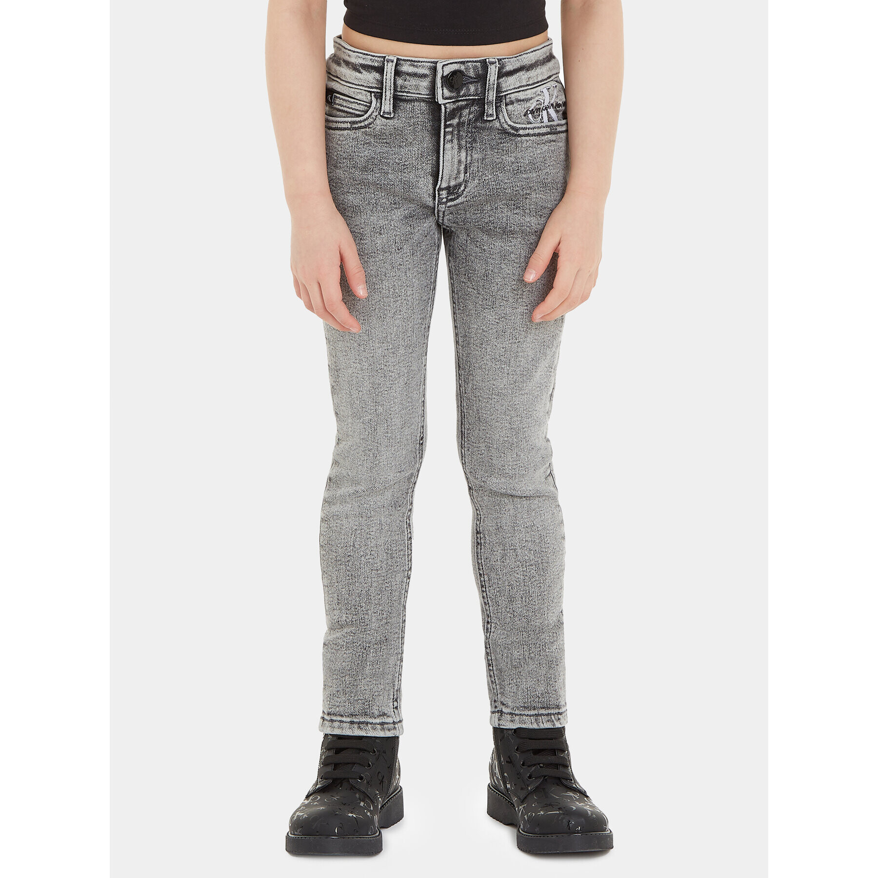 Calvin Klein Jeans Blugi IG0IG02155 Gri Skinny Fit - Pled.ro