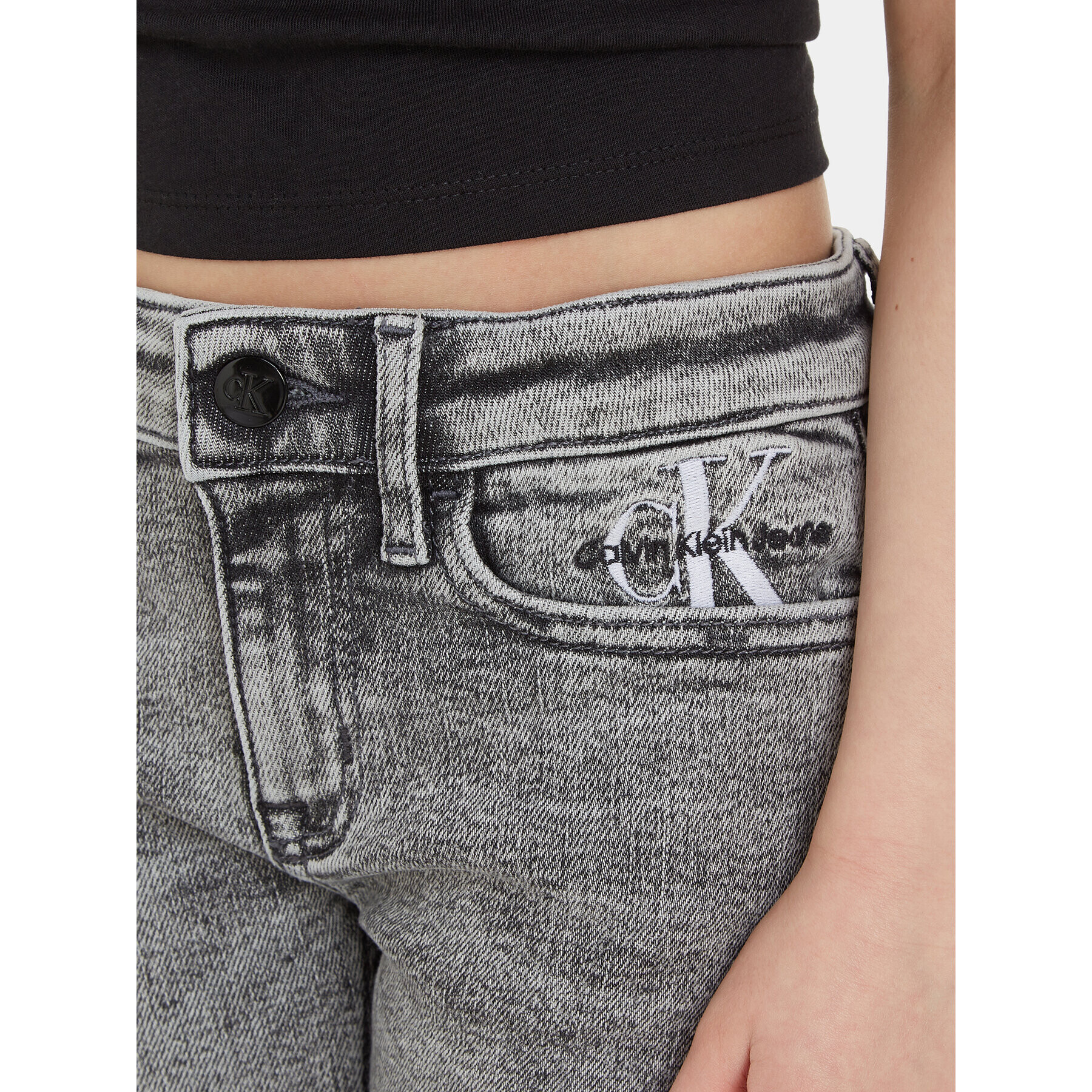 Calvin Klein Jeans Blugi IG0IG02155 Gri Skinny Fit - Pled.ro