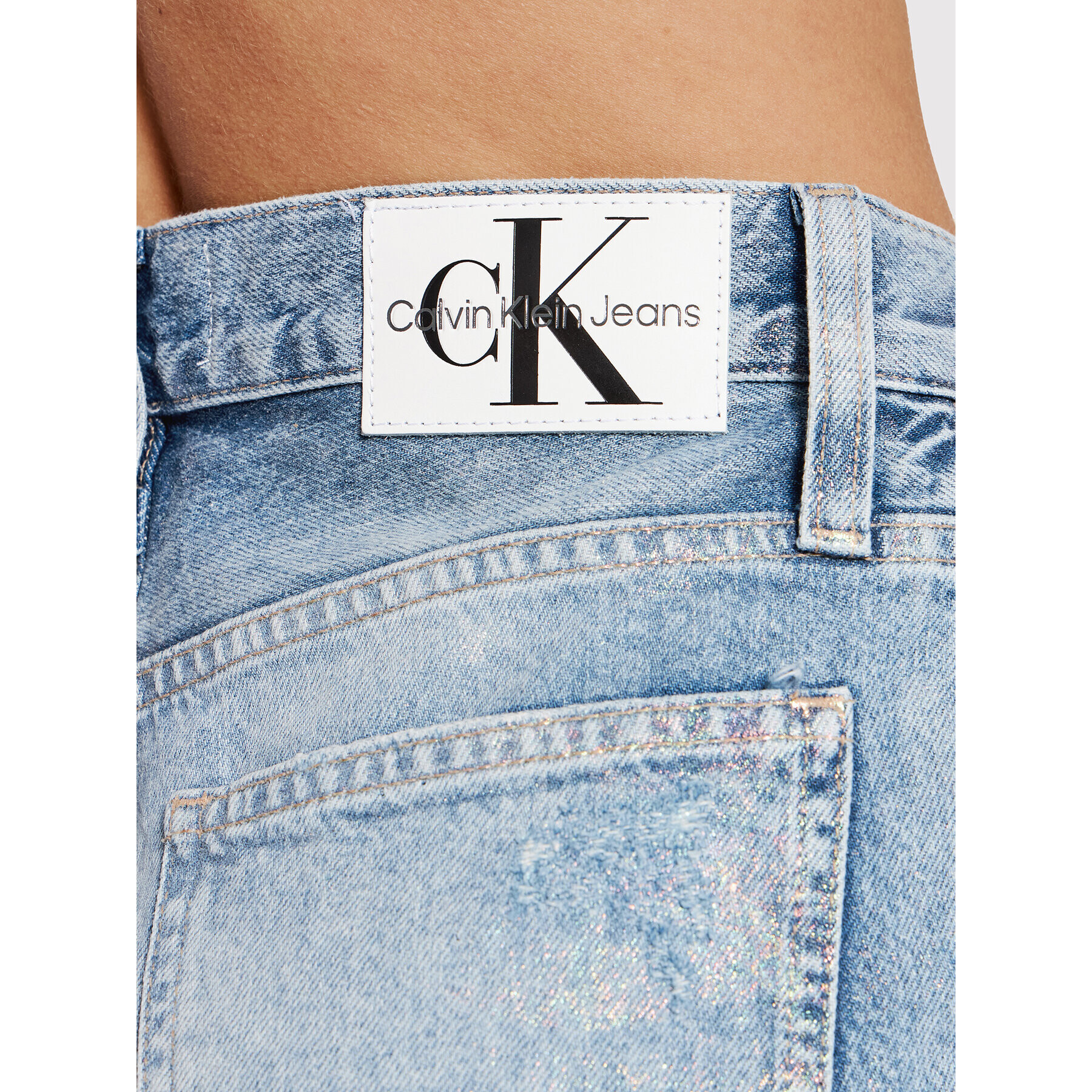 Calvin Klein Jeans Blugi J20J217832 Albastru Mom Fit - Pled.ro