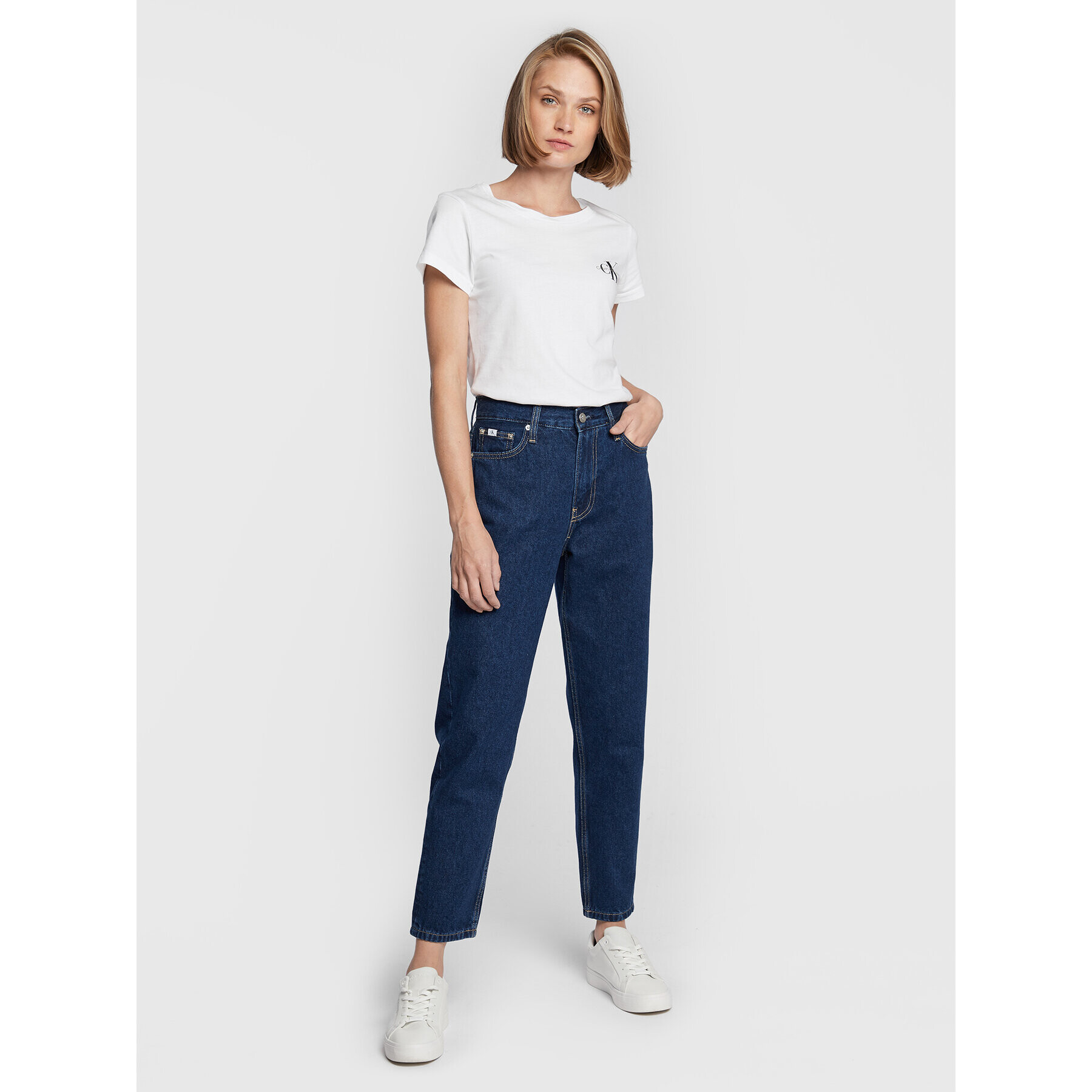 Calvin Klein Jeans Blugi J20J220116 Albastru Mom Fit - Pled.ro