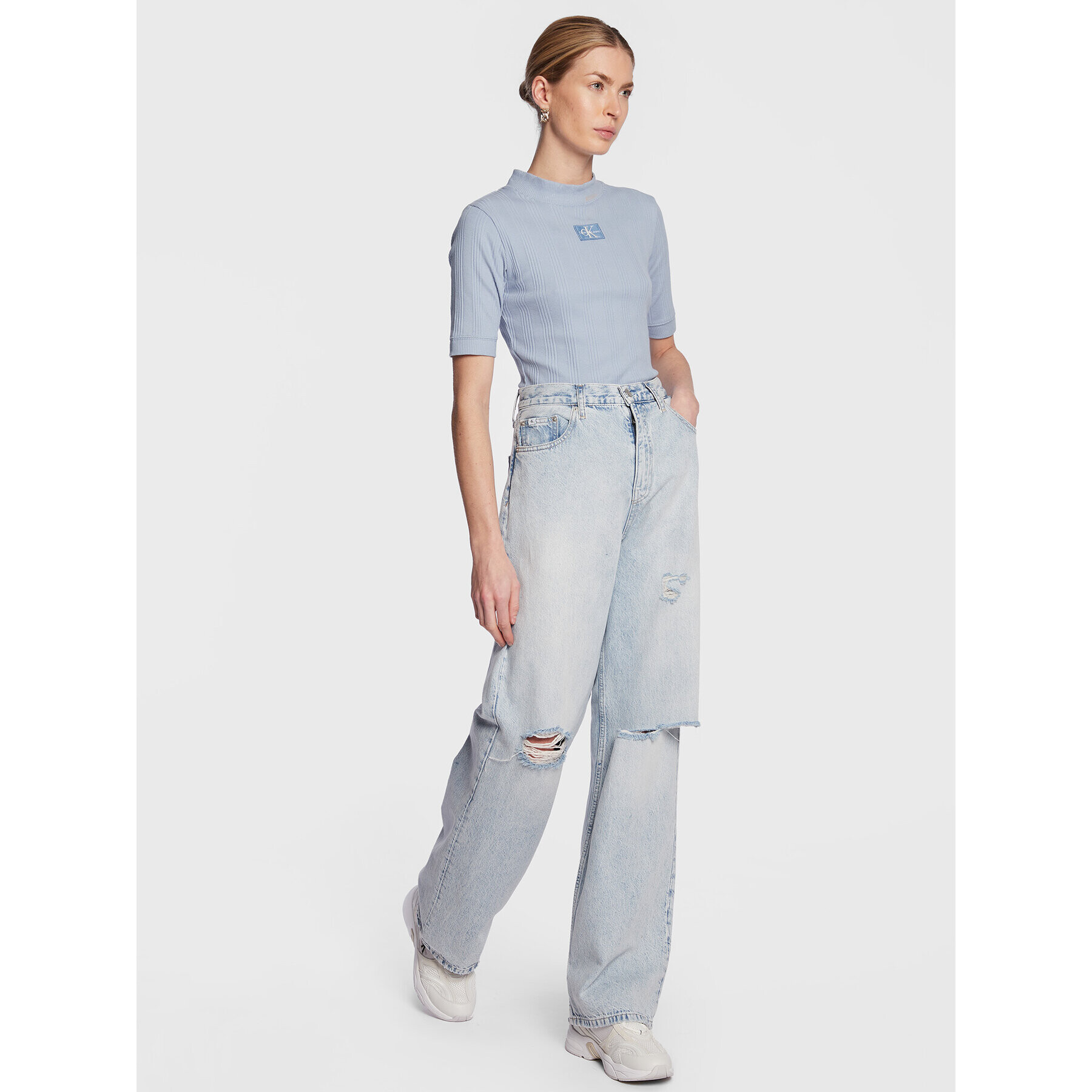 Calvin Klein Jeans Blugi J20J220183 Albastru Relaxed Fit - Pled.ro