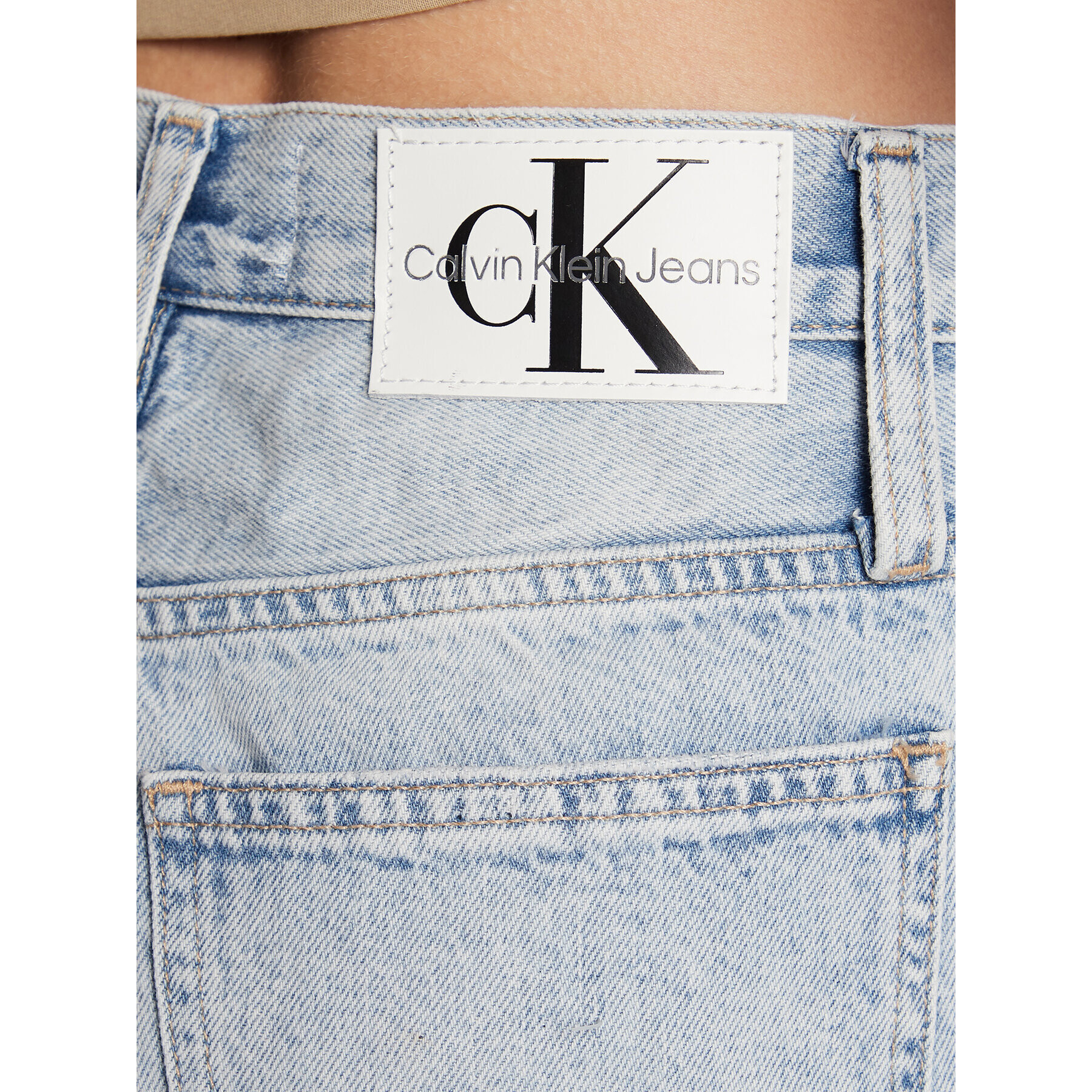 Calvin Klein Jeans Blugi J20J220191 Albastru Mom Fit - Pled.ro