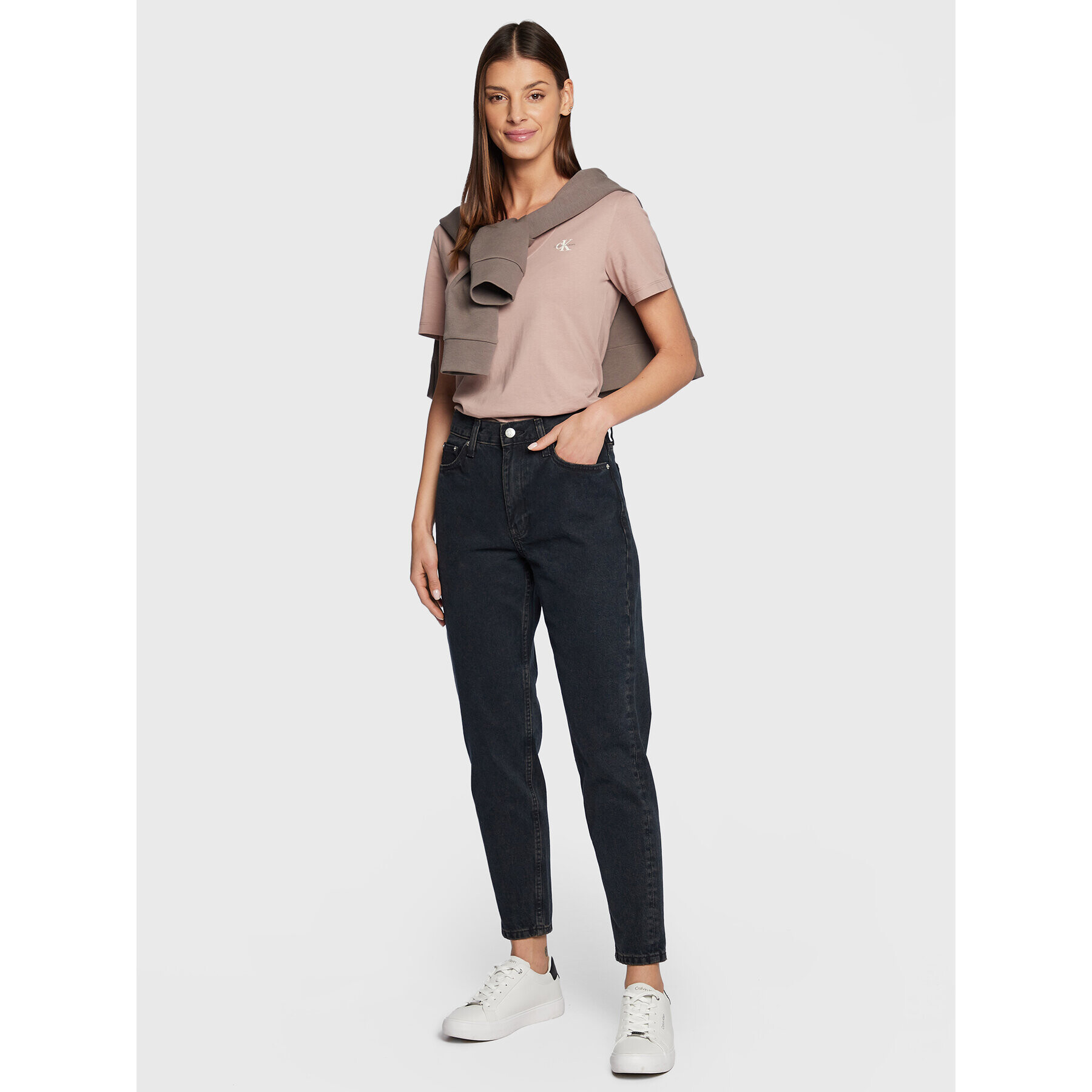 Calvin Klein Jeans Blugi J20J220203 Negru Mom Fit - Pled.ro