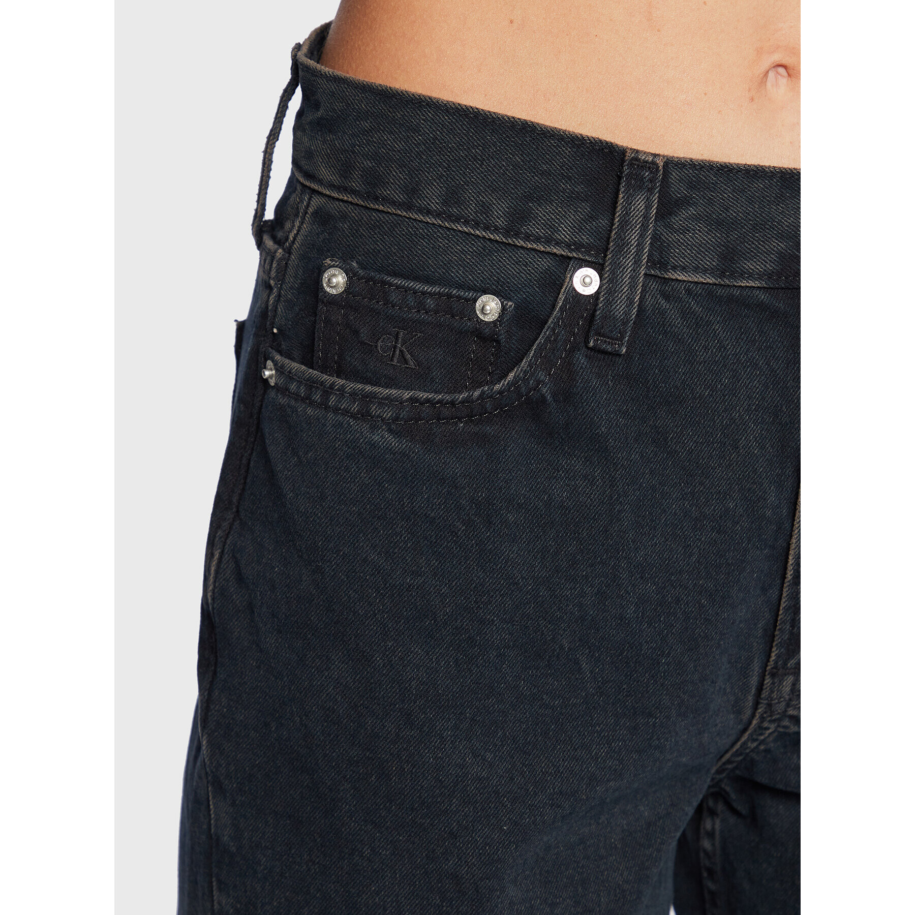 Calvin Klein Jeans Blugi J20J220203 Negru Mom Fit - Pled.ro