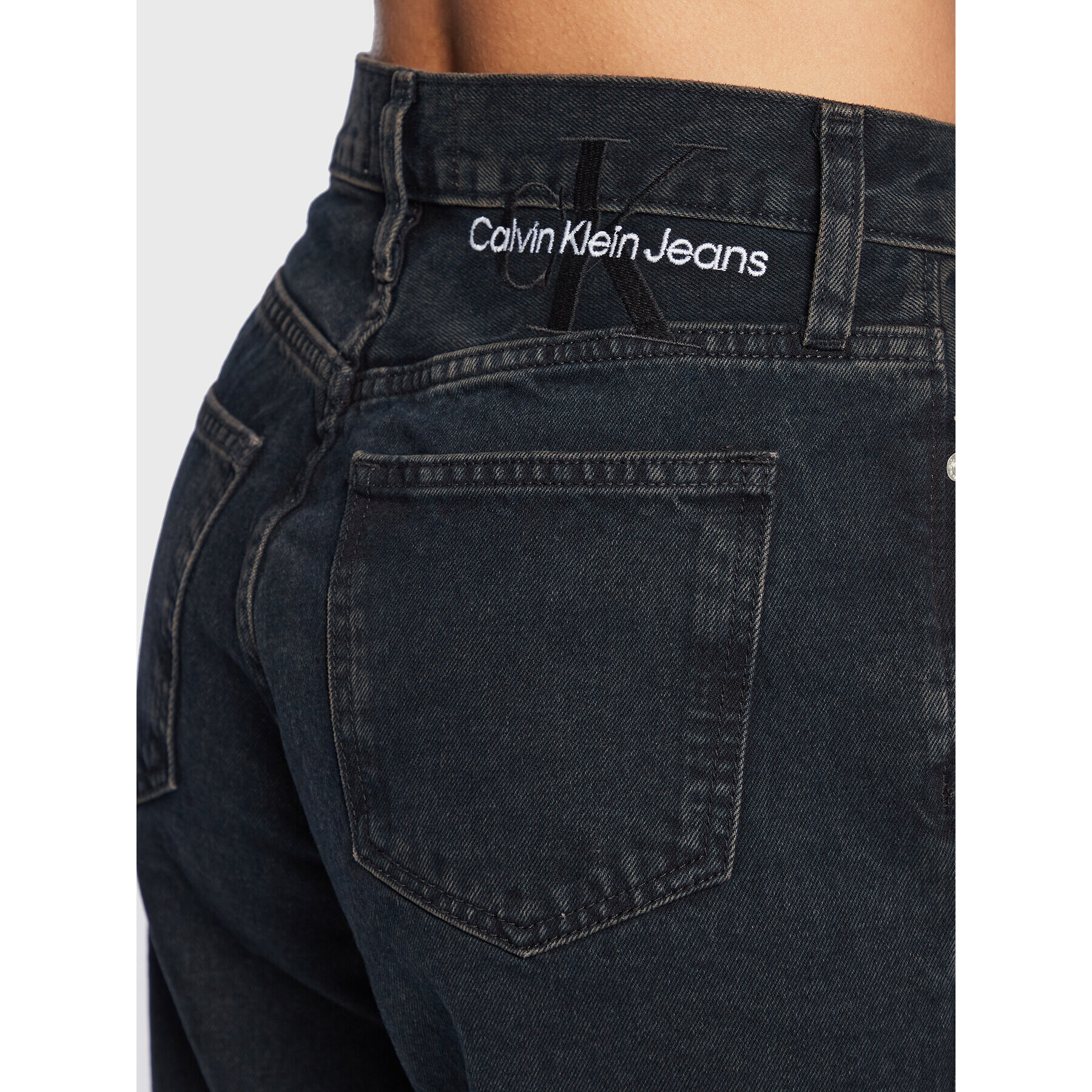 Calvin Klein Jeans Blugi J20J220203 Negru Mom Fit - Pled.ro