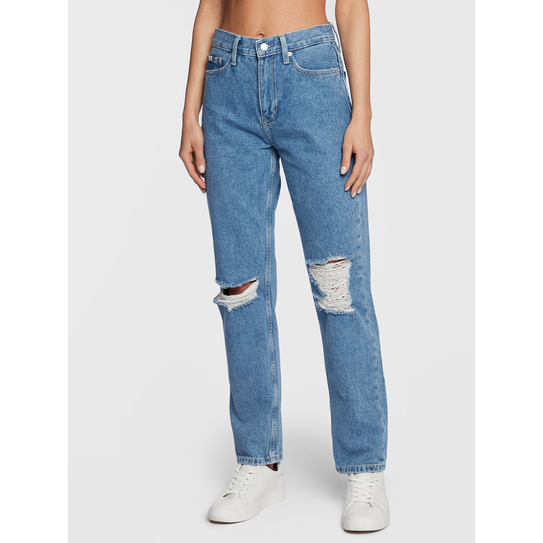 Calvin Klein Jeans Blugi J20J220209 Albastru Straight Leg - Pled.ro