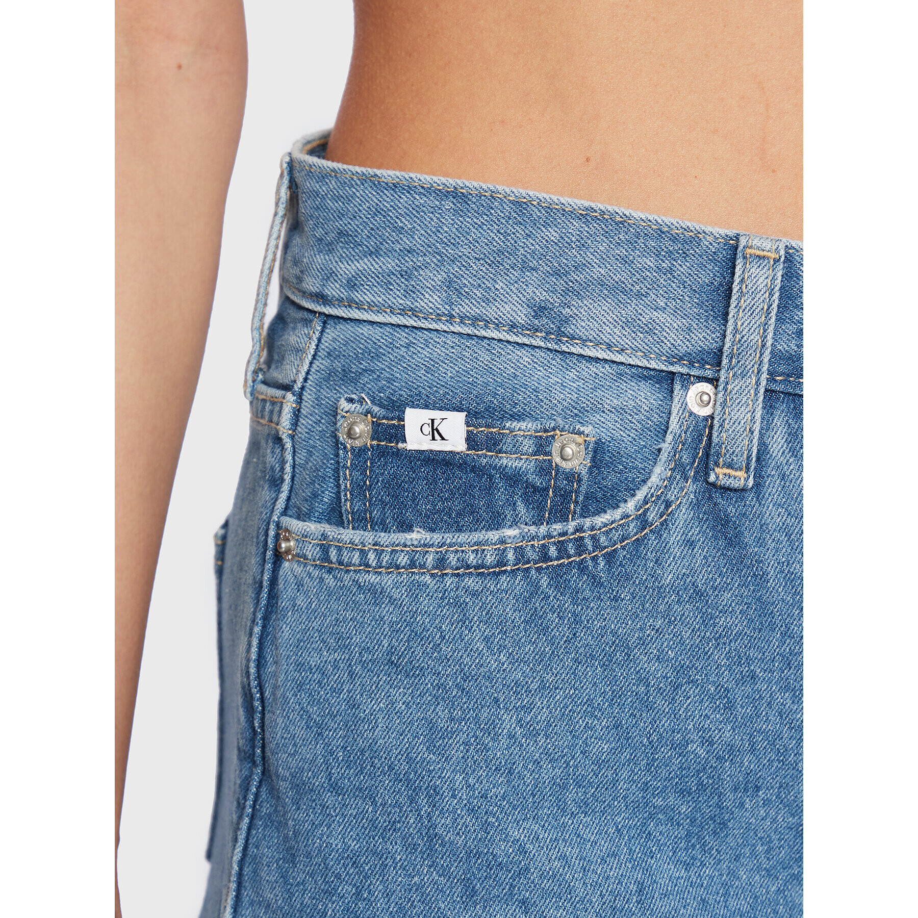 Calvin Klein Jeans Blugi J20J220209 Albastru Straight Leg - Pled.ro