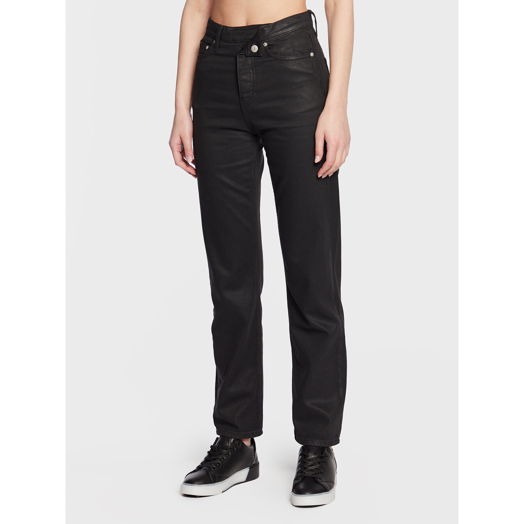 Calvin Klein Jeans Blugi J20J220211 Negru Regular Fit - Pled.ro