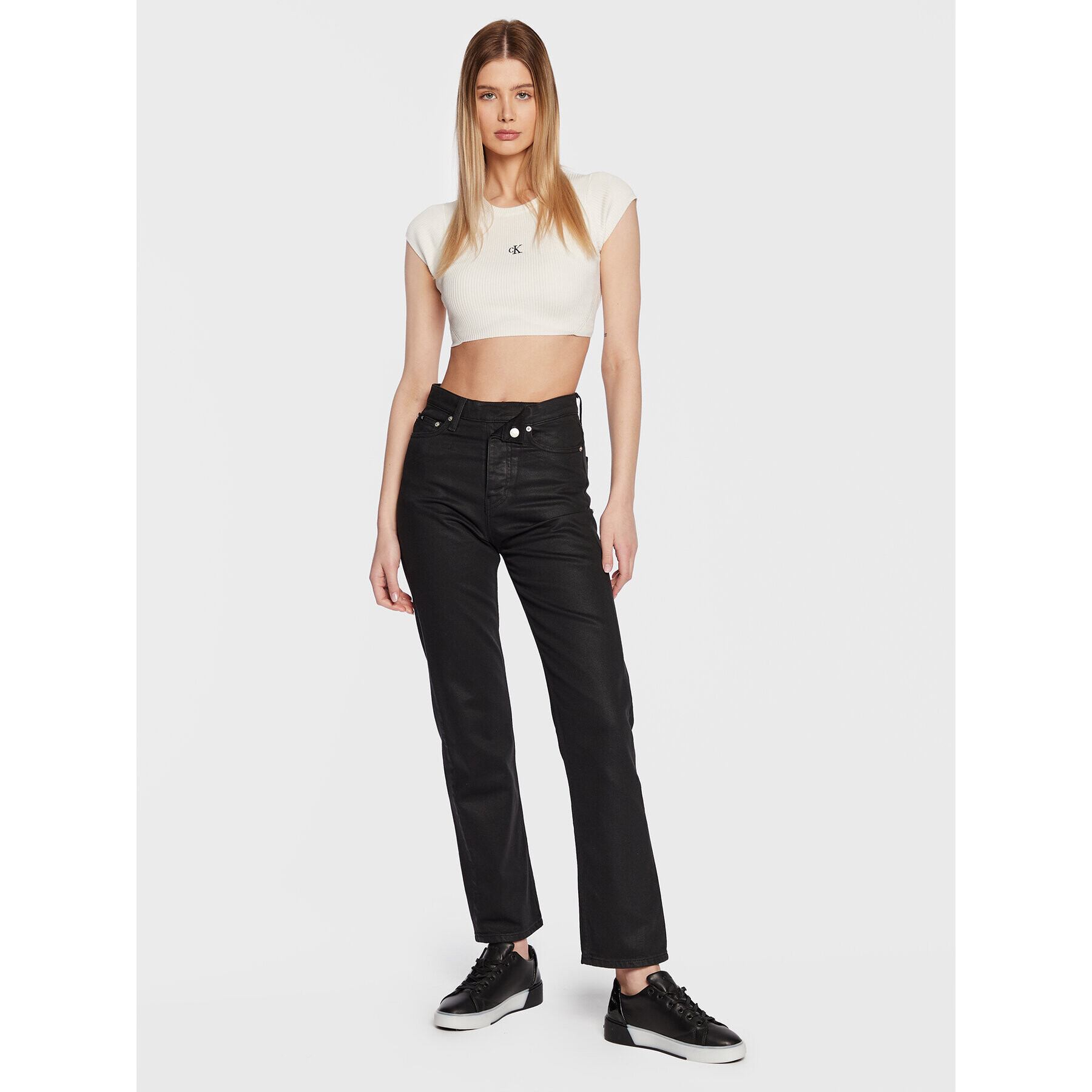 Calvin Klein Jeans Blugi J20J220211 Negru Regular Fit - Pled.ro