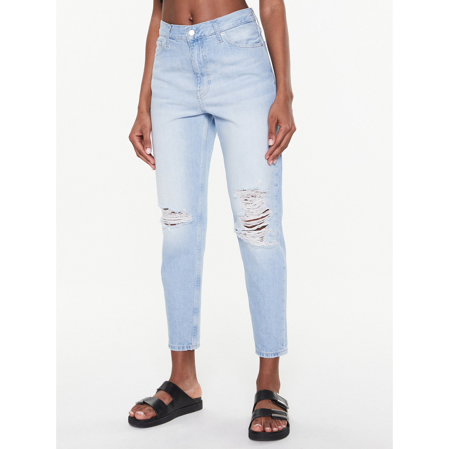 Calvin Klein Jeans Blugi J20J220610 Albastru Mom Fit - Pled.ro