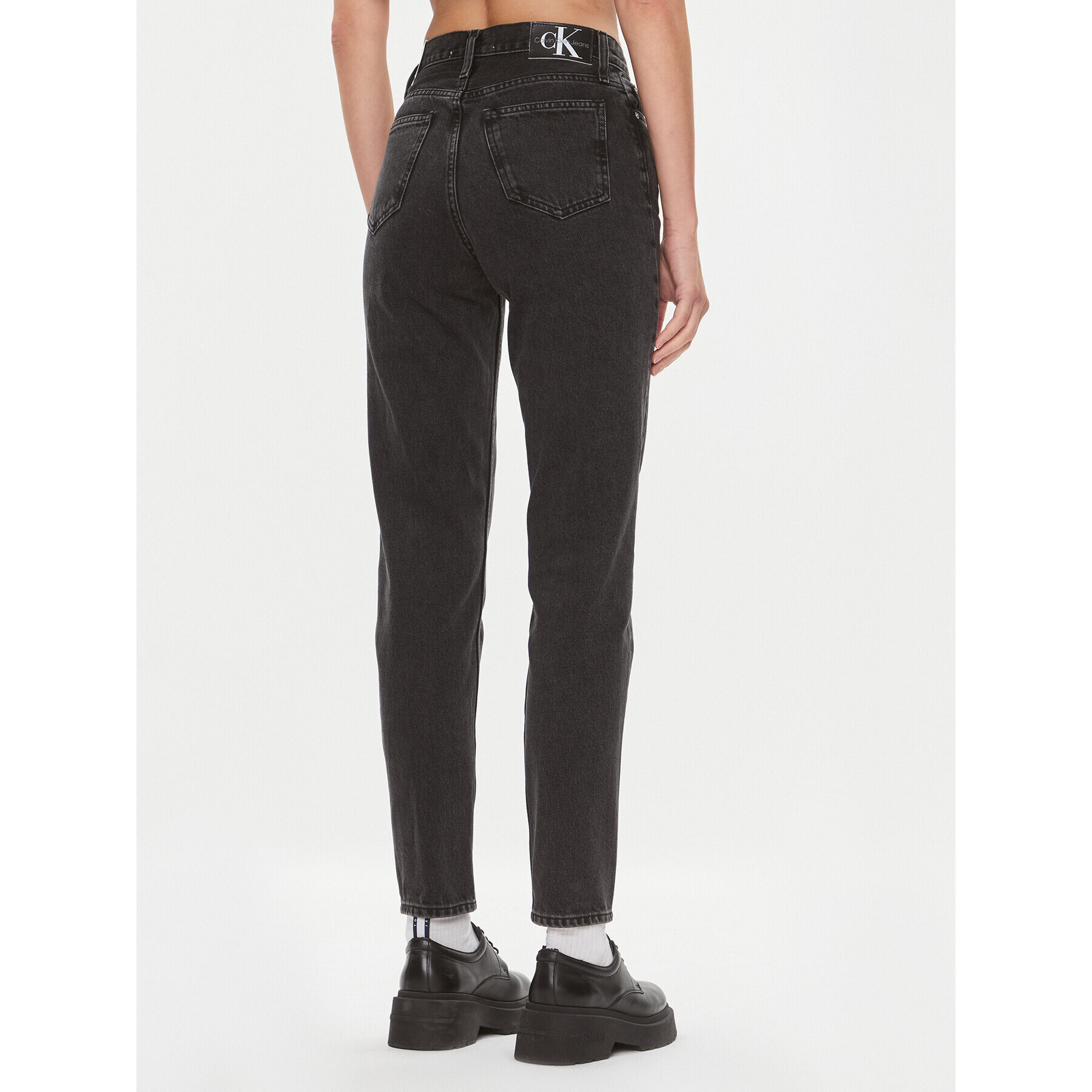 Calvin Klein Jeans Blugi J20J222150 Negru Mom Fit - Pled.ro