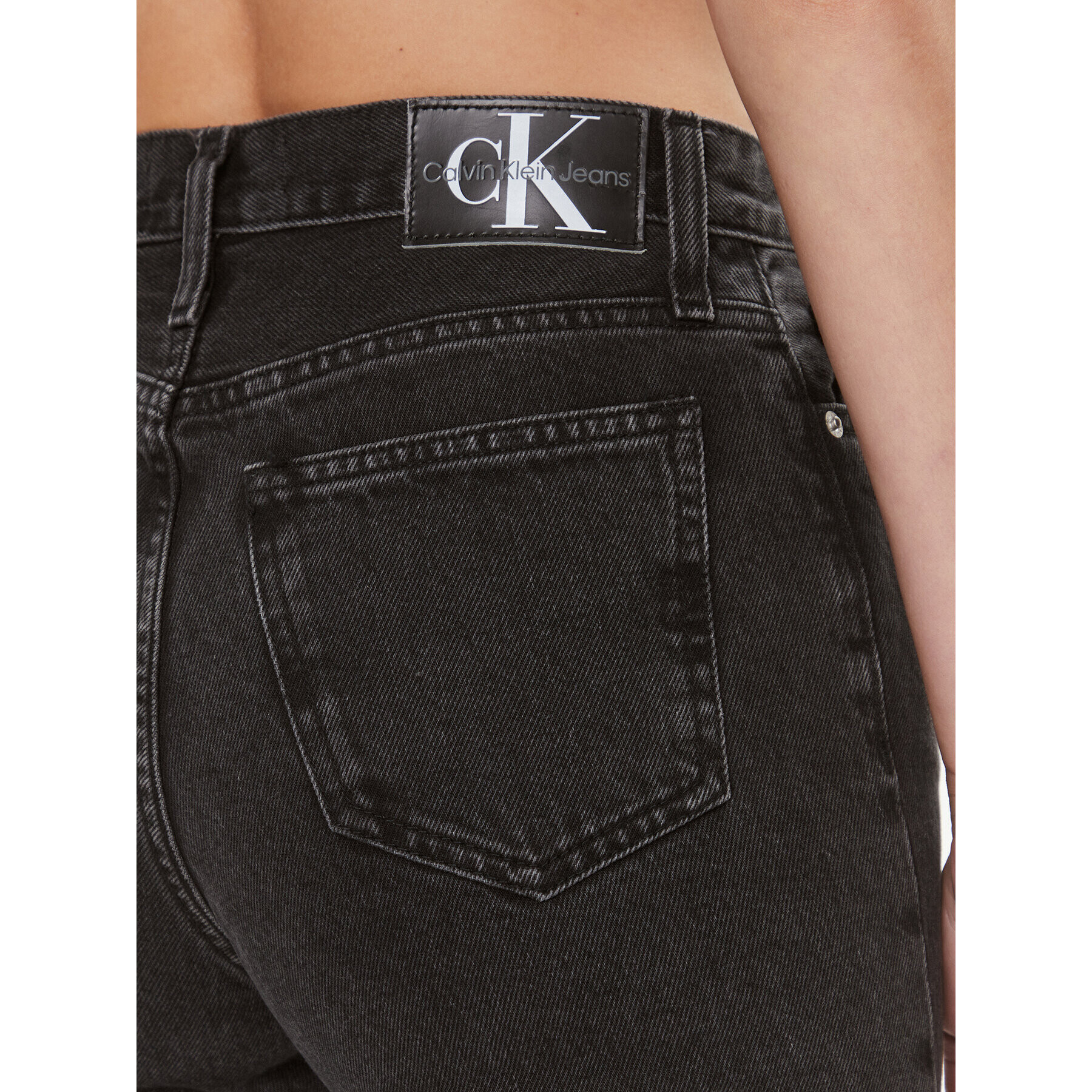 Calvin Klein Jeans Blugi J20J222150 Negru Mom Fit - Pled.ro