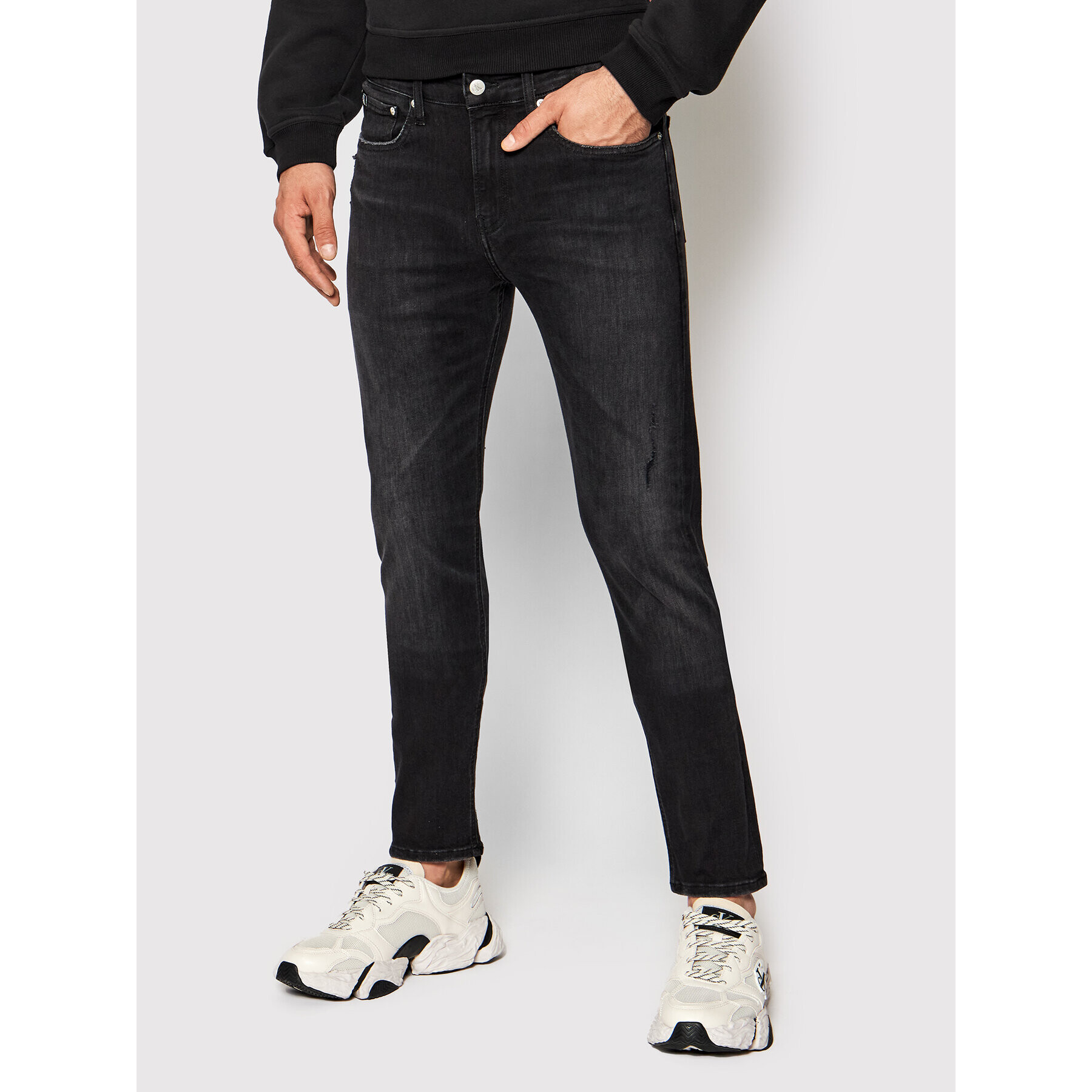 Calvin Klein Jeans Blugi J30J319029 Negru Skinny Fit - Pled.ro