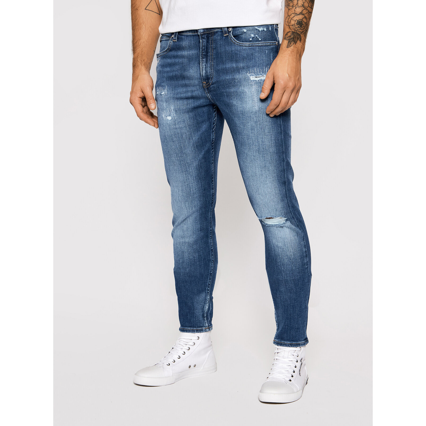 Calvin Klein Jeans Blugi J30J319115 Bleumarin Slim Fit - Pled.ro